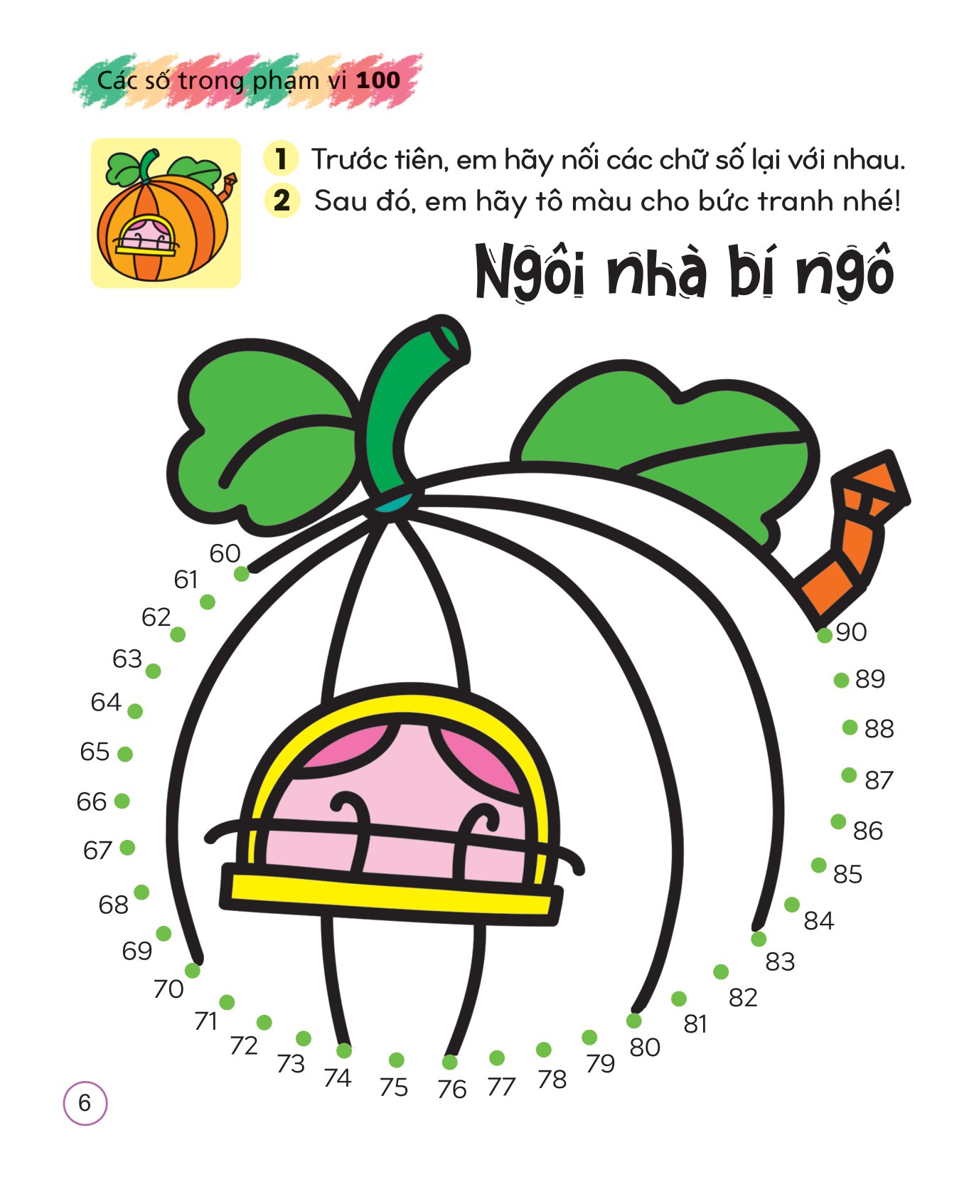 tô màu sáng tạo giúp bé làm quen với chữ cái và con số - các số trong phạm vi 100