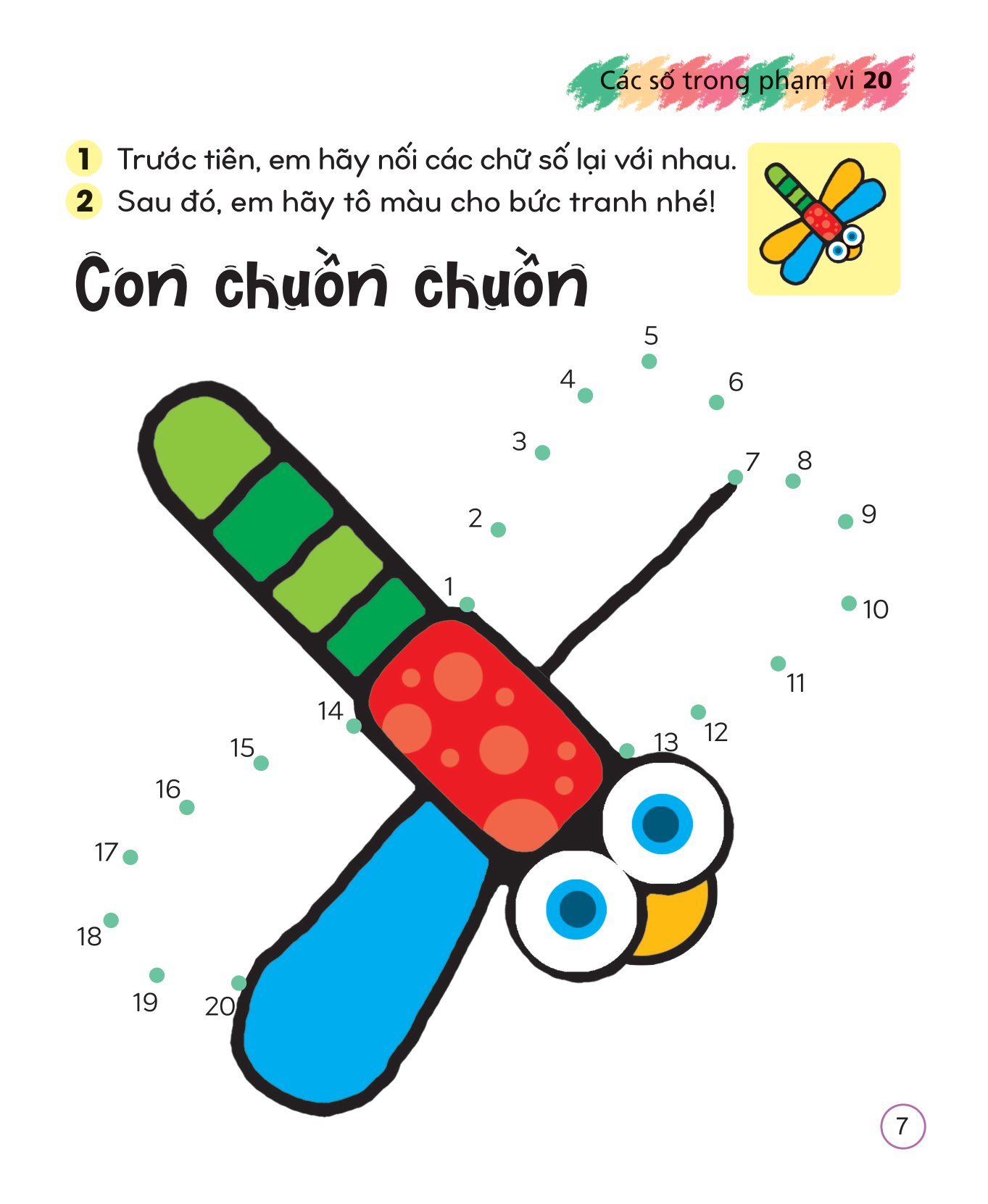 tô màu sáng tạo giúp bé làm quen với chữ cái và con số - các số trong phạm vi 20