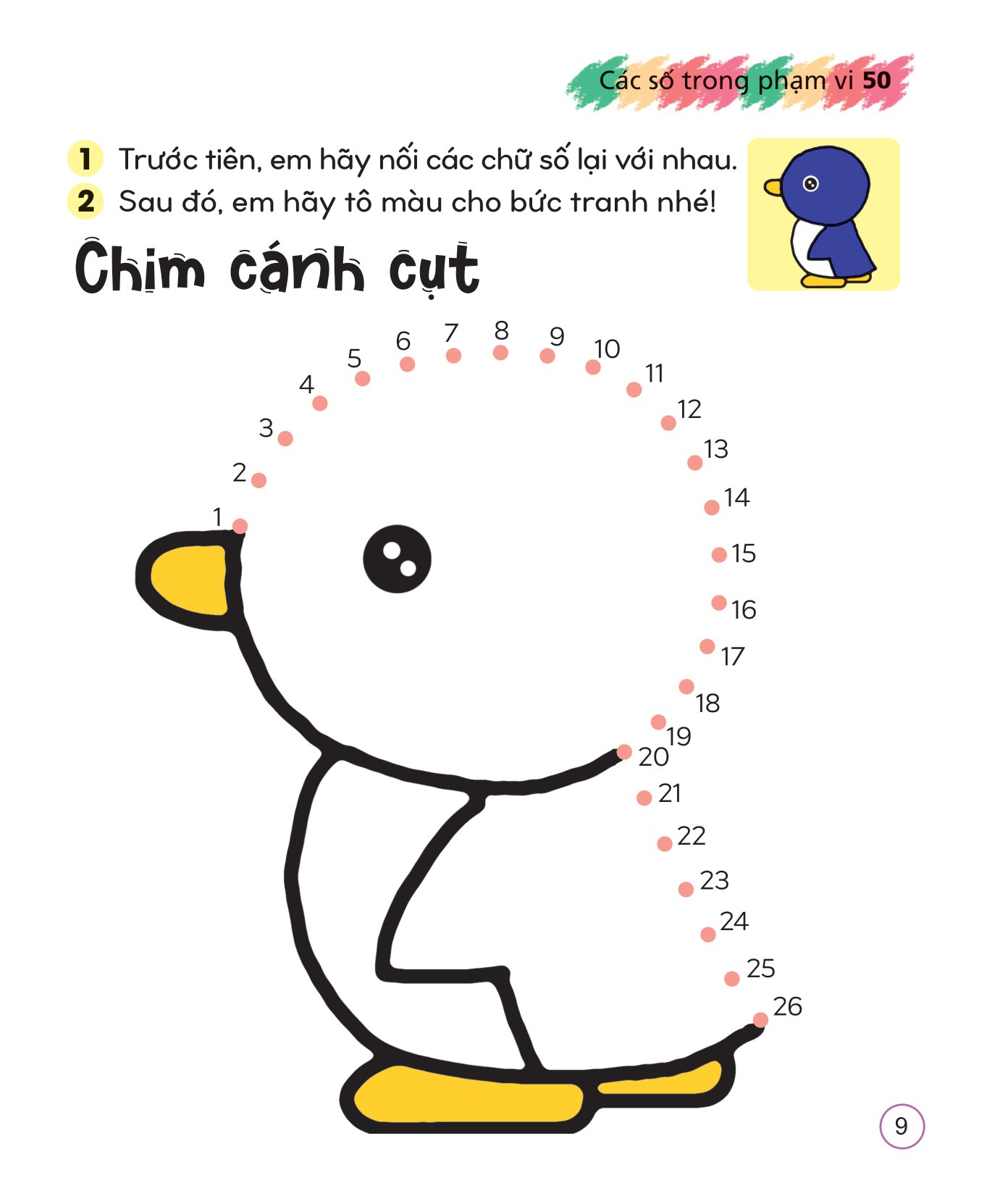 tô màu sáng tạo giúp bé làm quen với chữ cái và con số - các số trong phạm vi 50