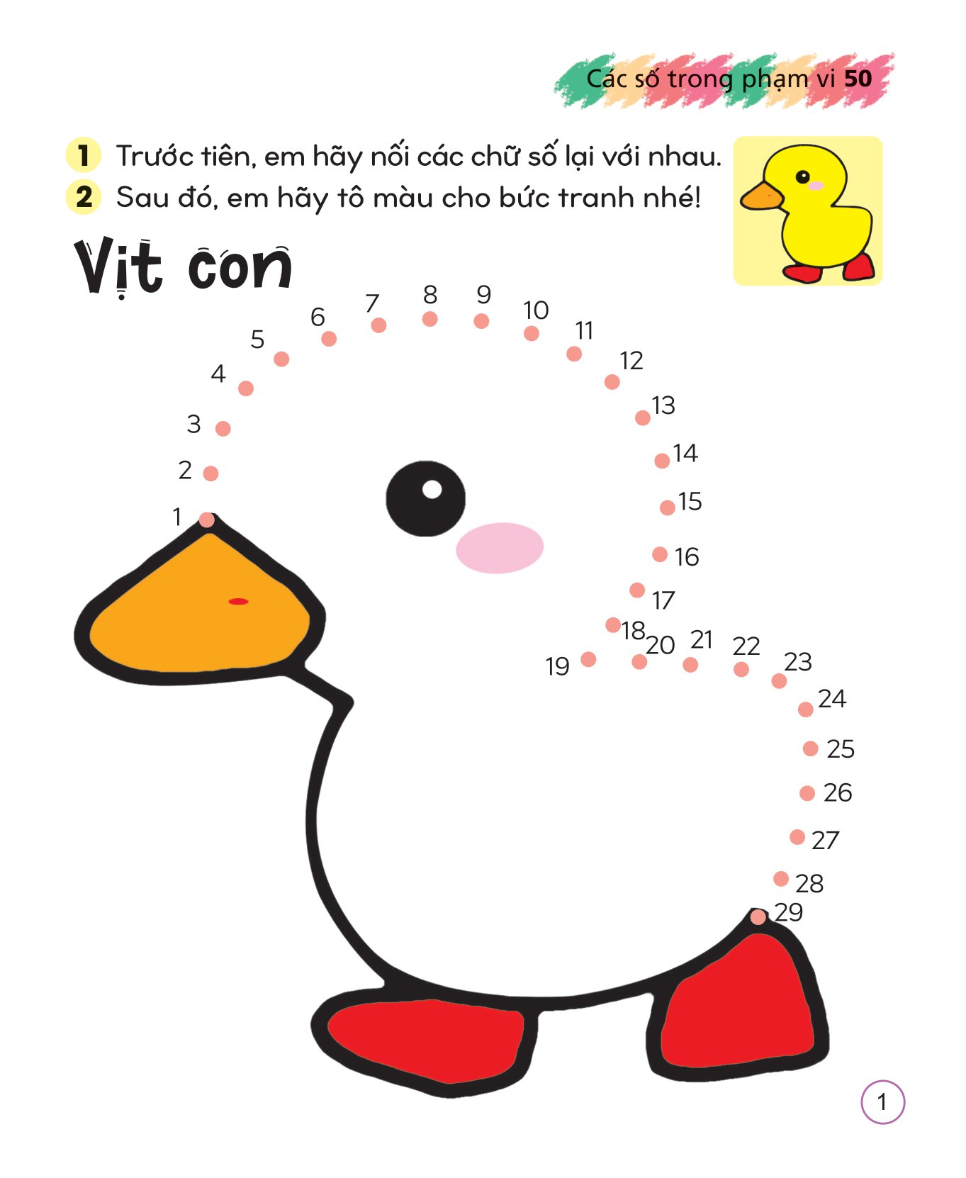 tô màu sáng tạo giúp bé làm quen với chữ cái và con số - các số trong phạm vi 50