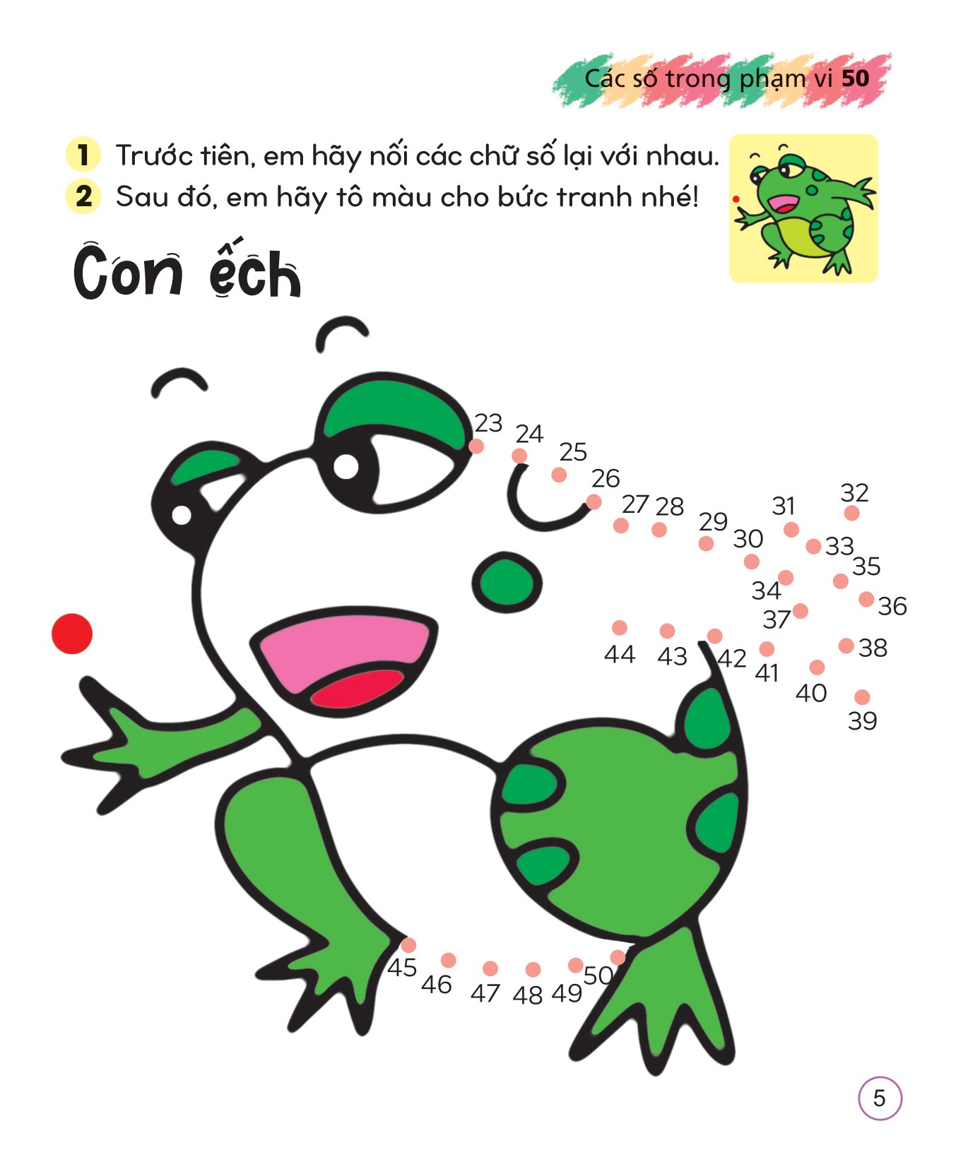 tô màu sáng tạo giúp bé làm quen với chữ cái và con số - các số trong phạm vi 50