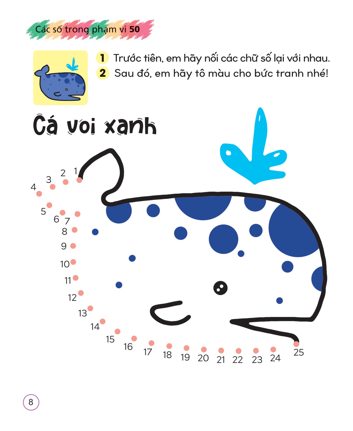 tô màu sáng tạo giúp bé làm quen với chữ cái và con số - các số trong phạm vi 50