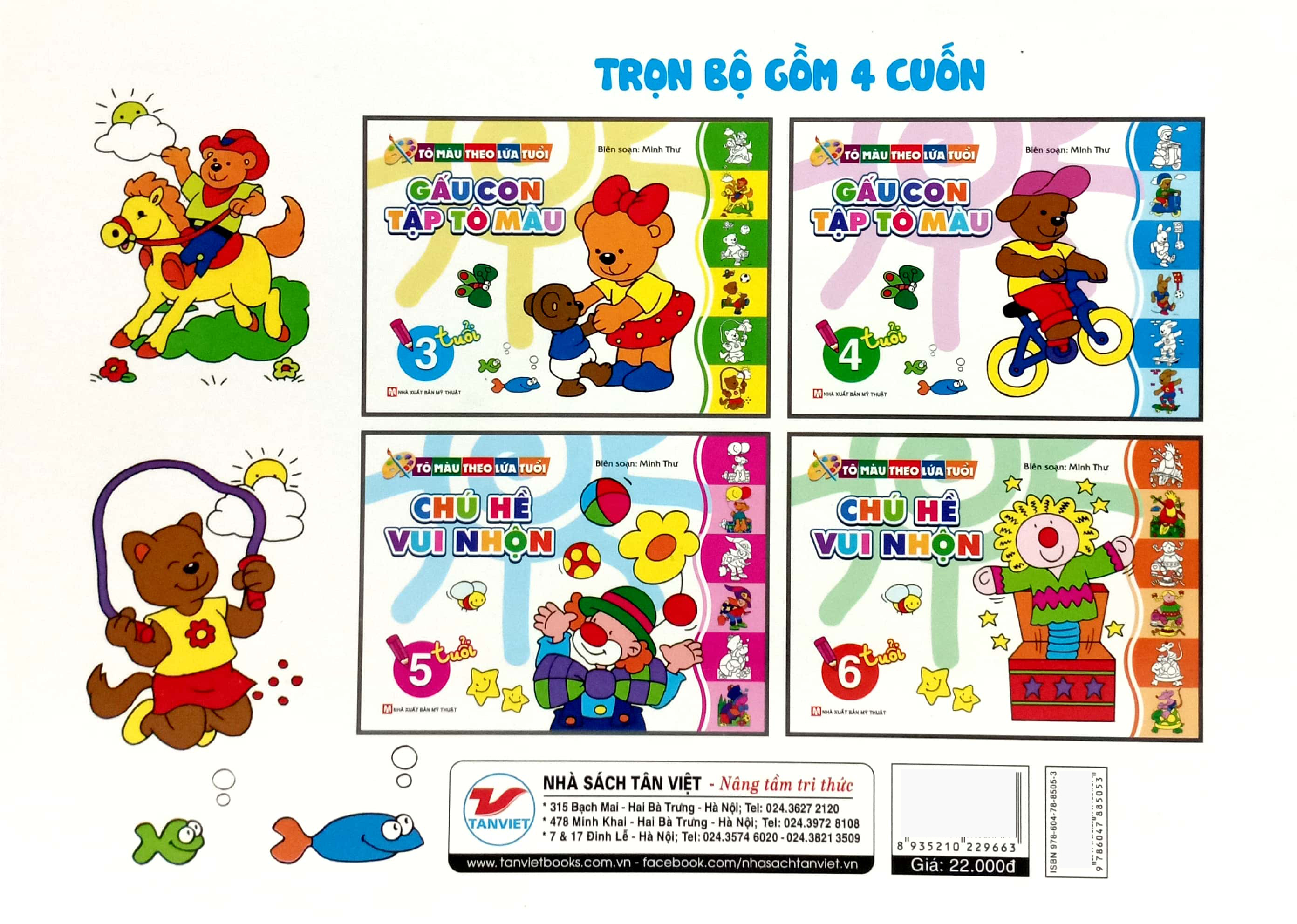 tô màu theo lứa tuổi - gấu con tập tô màu (3 tuổi)