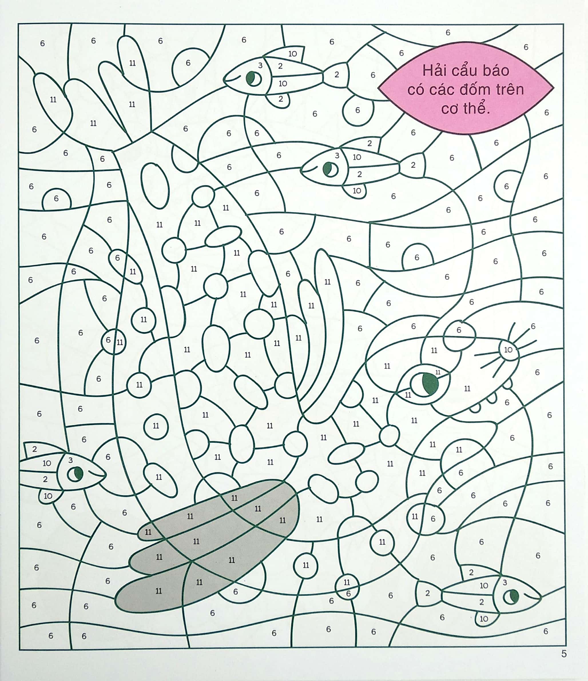 tô màu theo số - dưới đại dương - phát triển khả năng sáng tạo cho trẻ