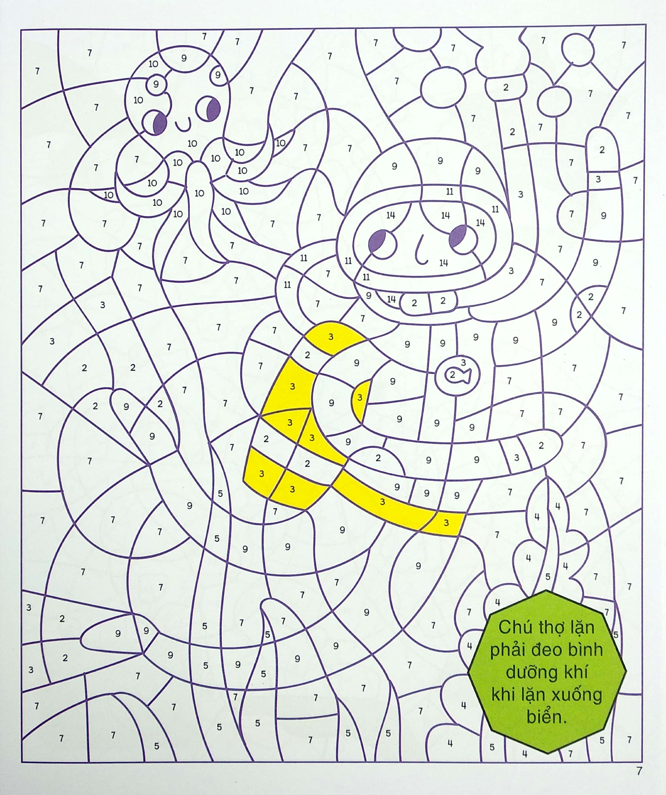 tô màu theo số - dưới đại dương - phát triển khả năng sáng tạo cho trẻ