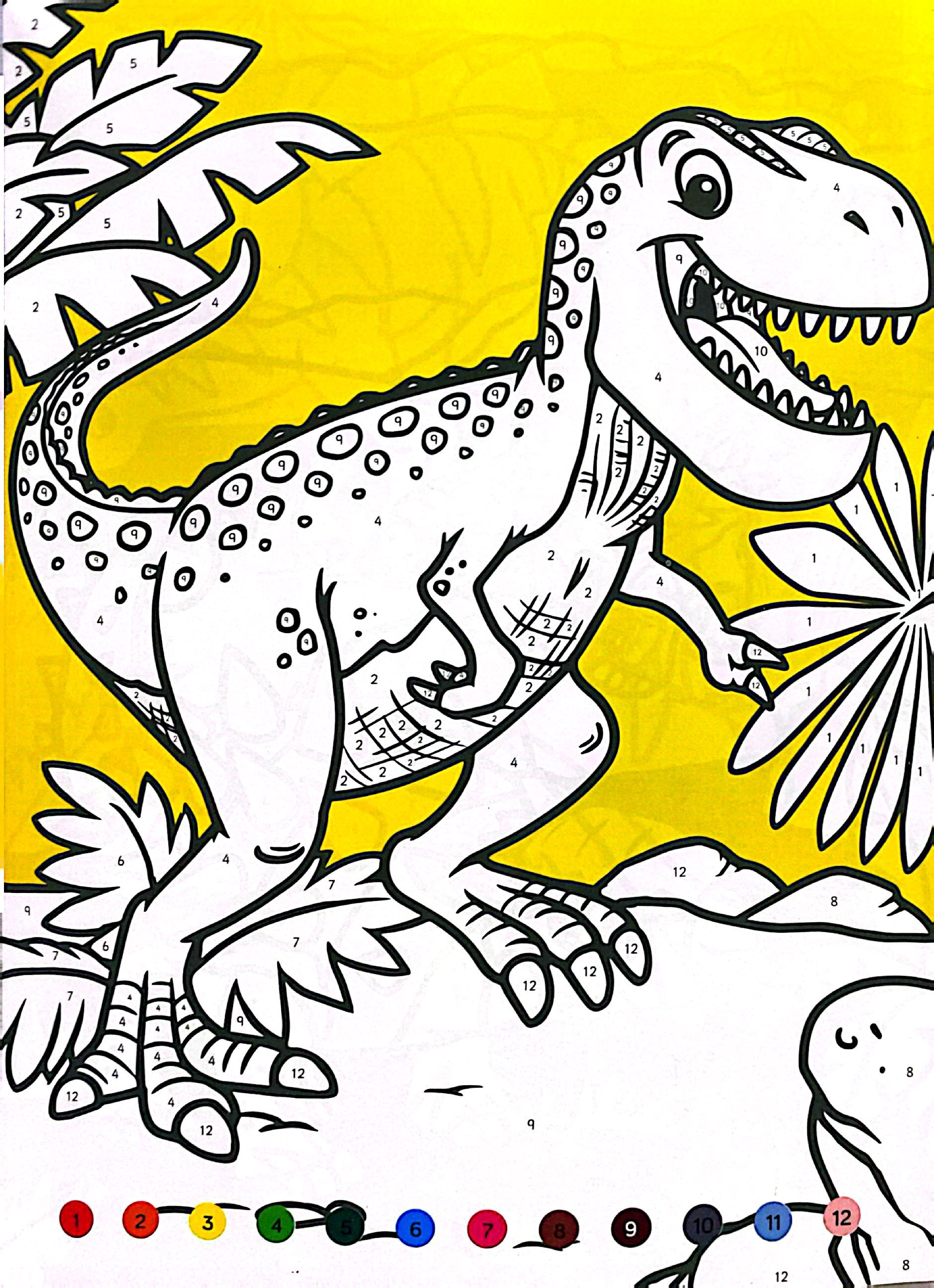 tô màu theo số - khủng long