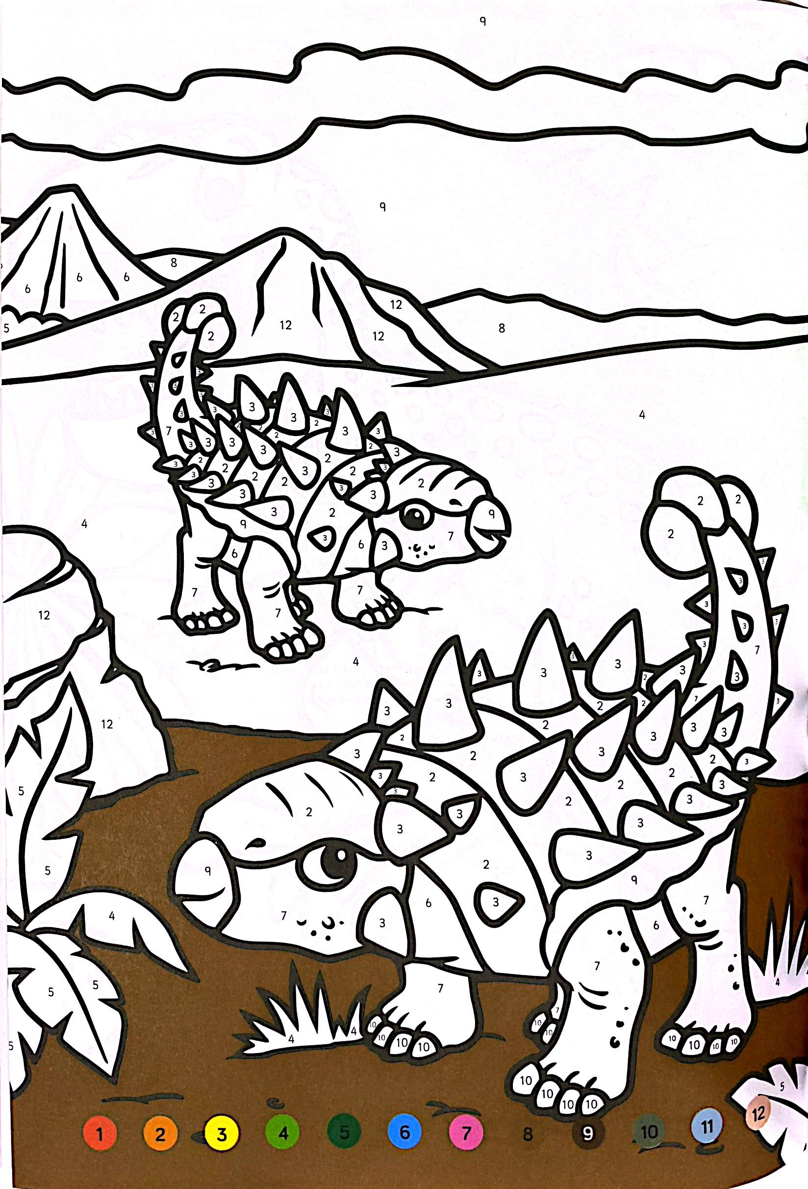 tô màu theo số - khủng long