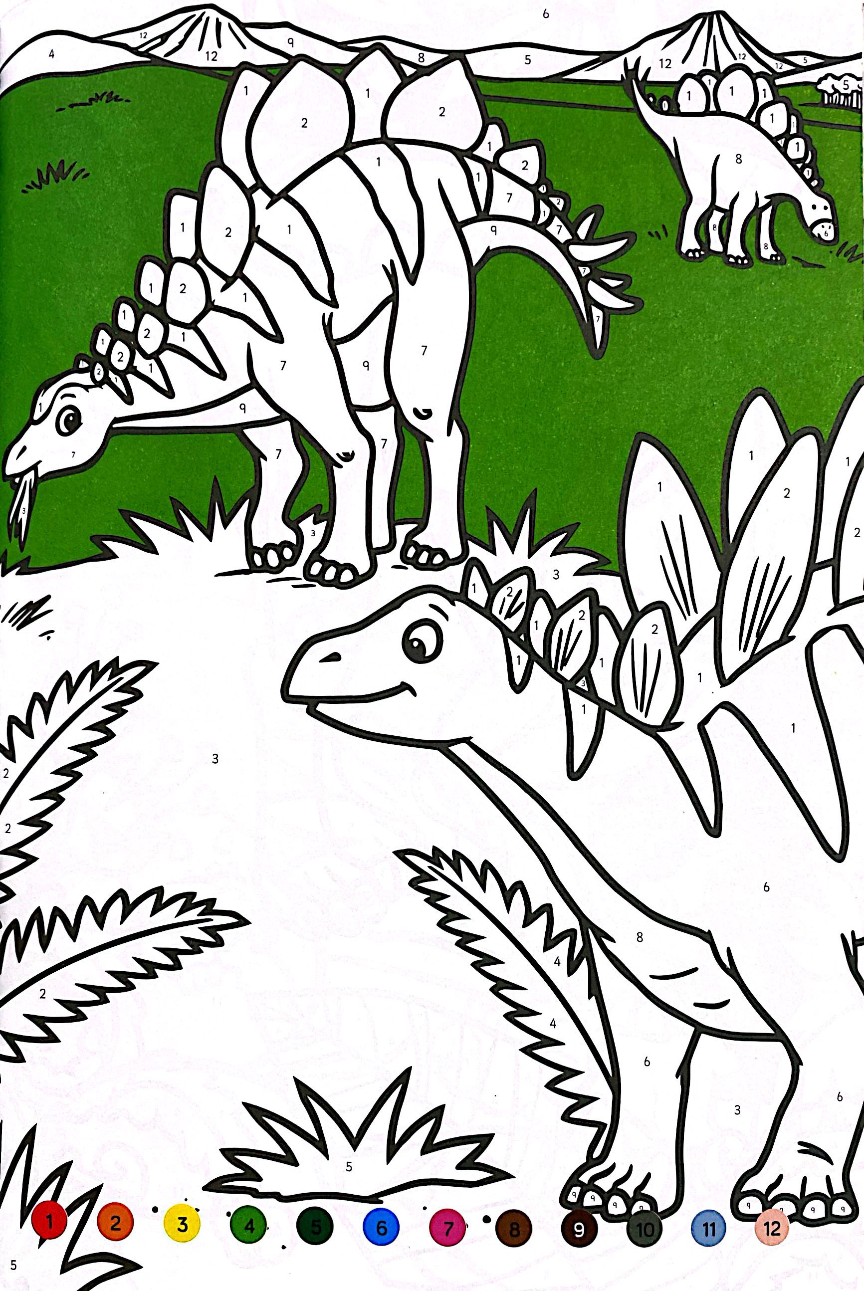 tô màu theo số - khủng long