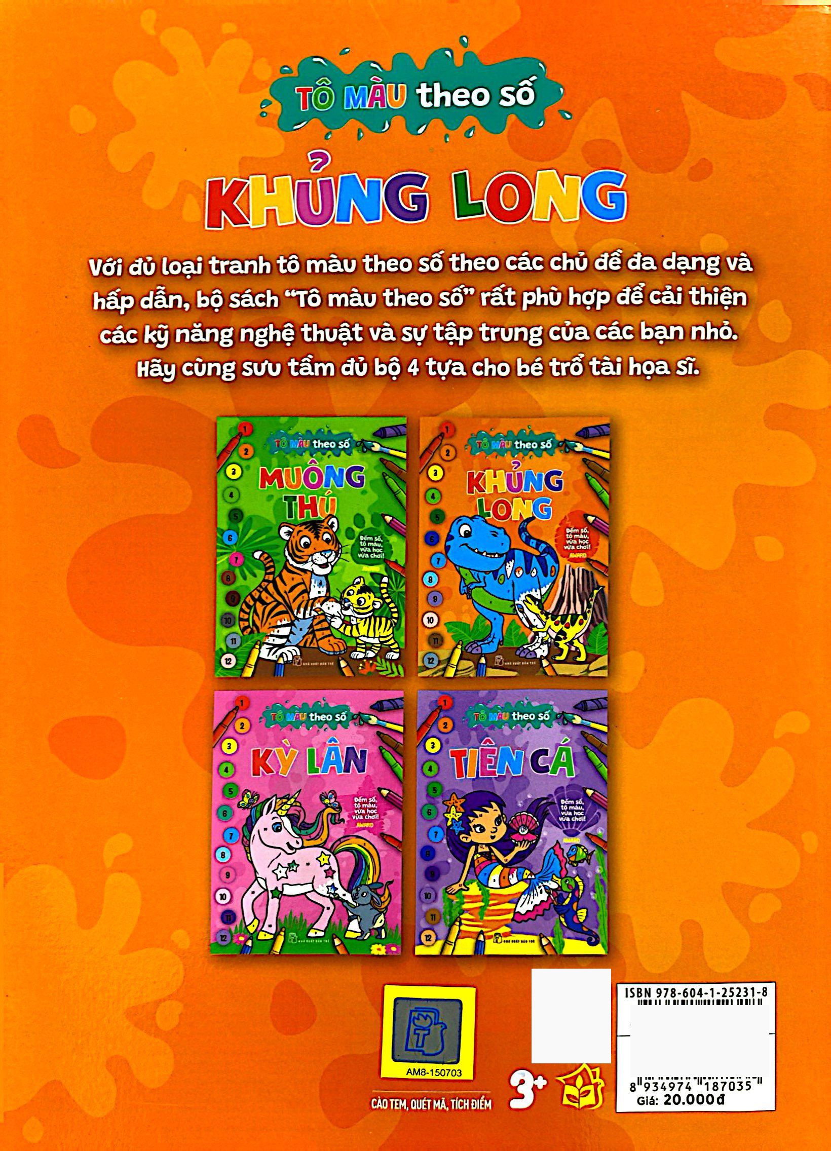 tô màu theo số - khủng long