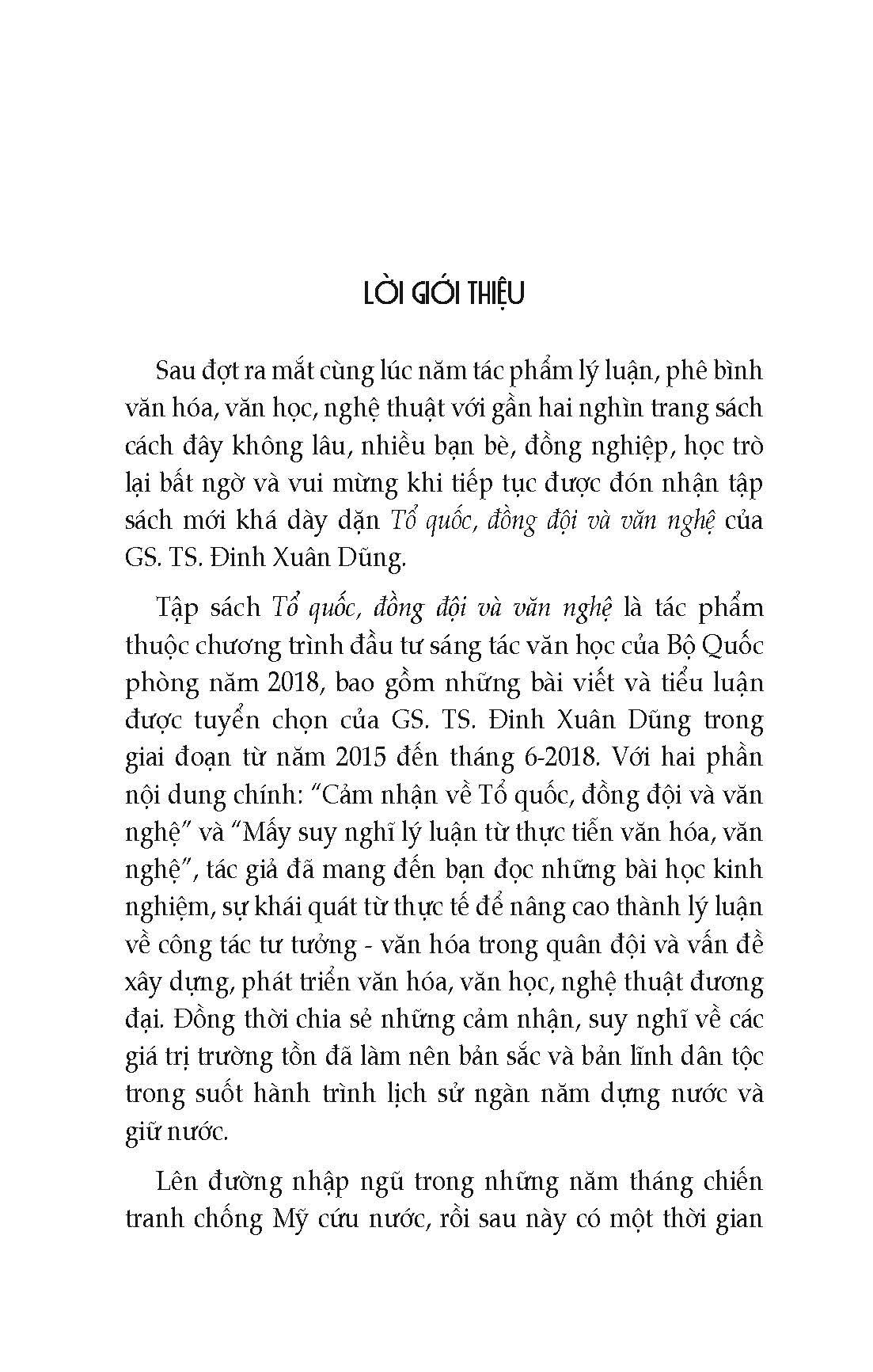 tổ quốc đồng đội và văn nghệ