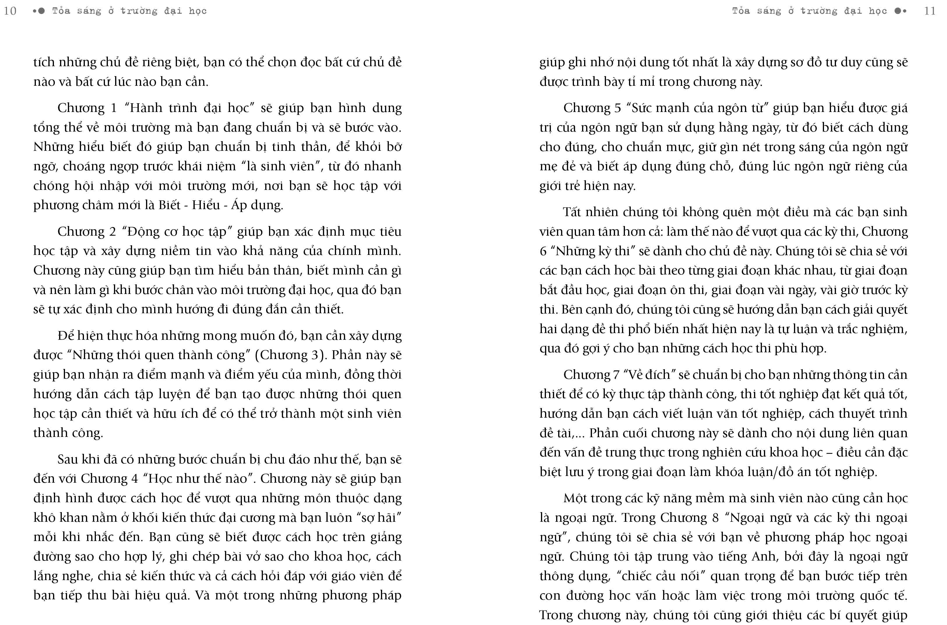 tỏa sáng ở trường đại học