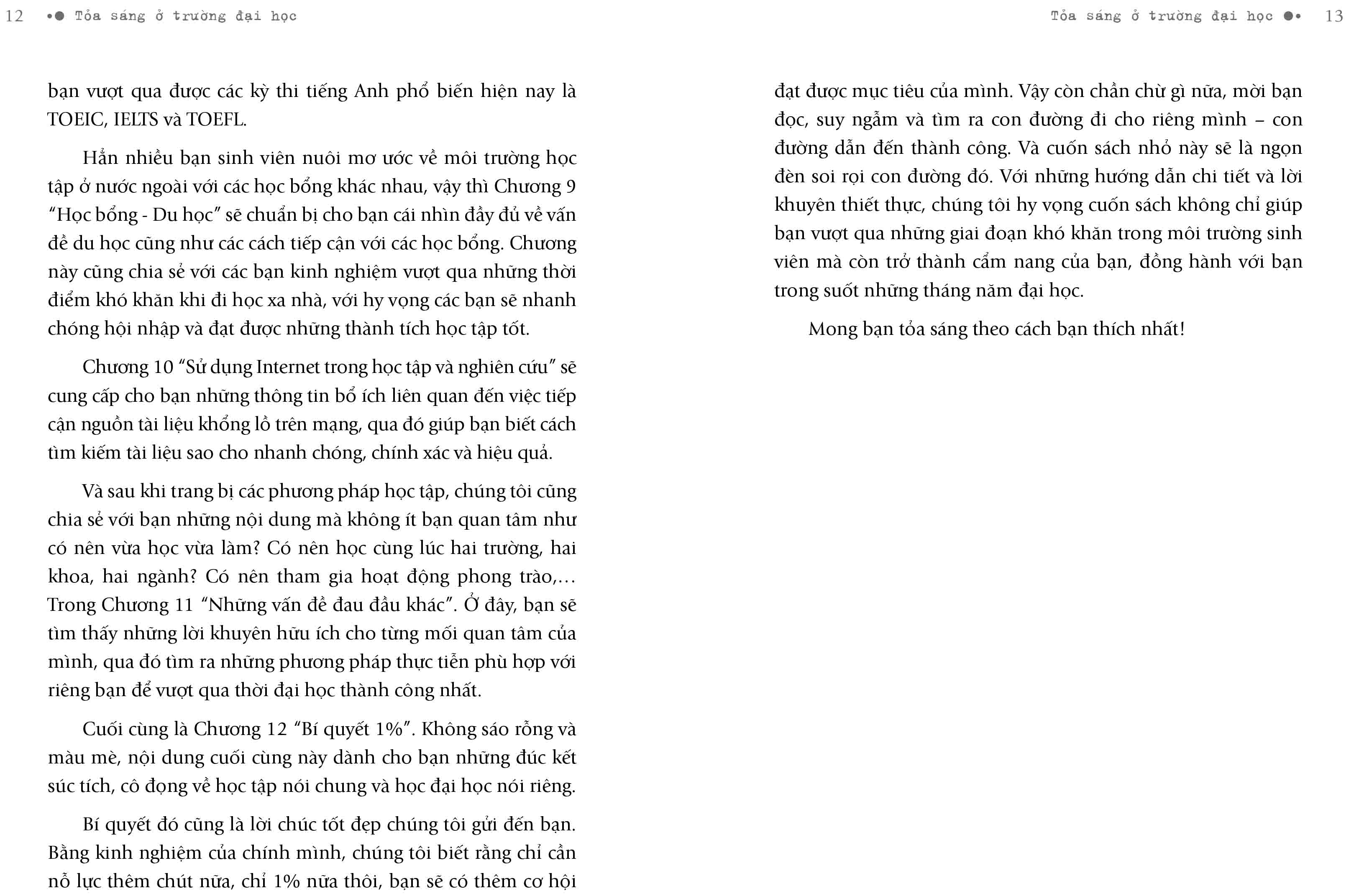 tỏa sáng ở trường đại học