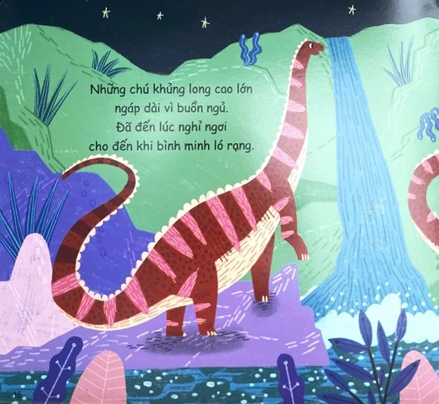 tỏa sáng trong đêm - chúc ngủ ngon khủng long - bìa cứng