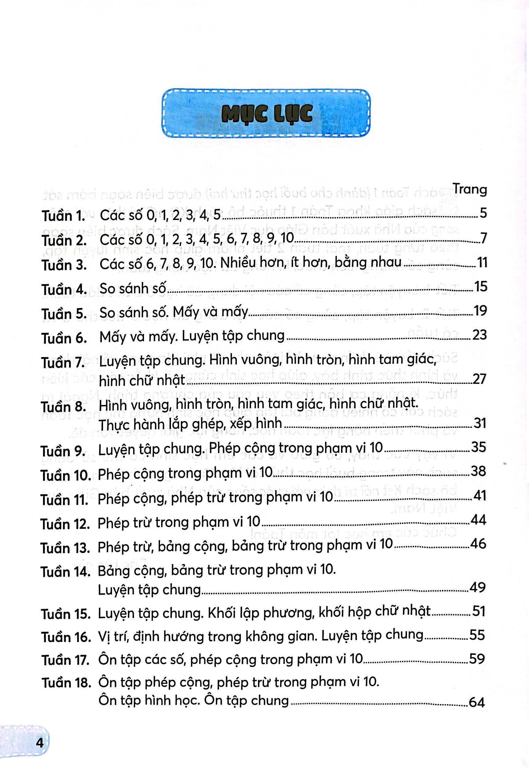 toán 1 - tập 1 (kết nối) (dành cho buổi học thứ hai)