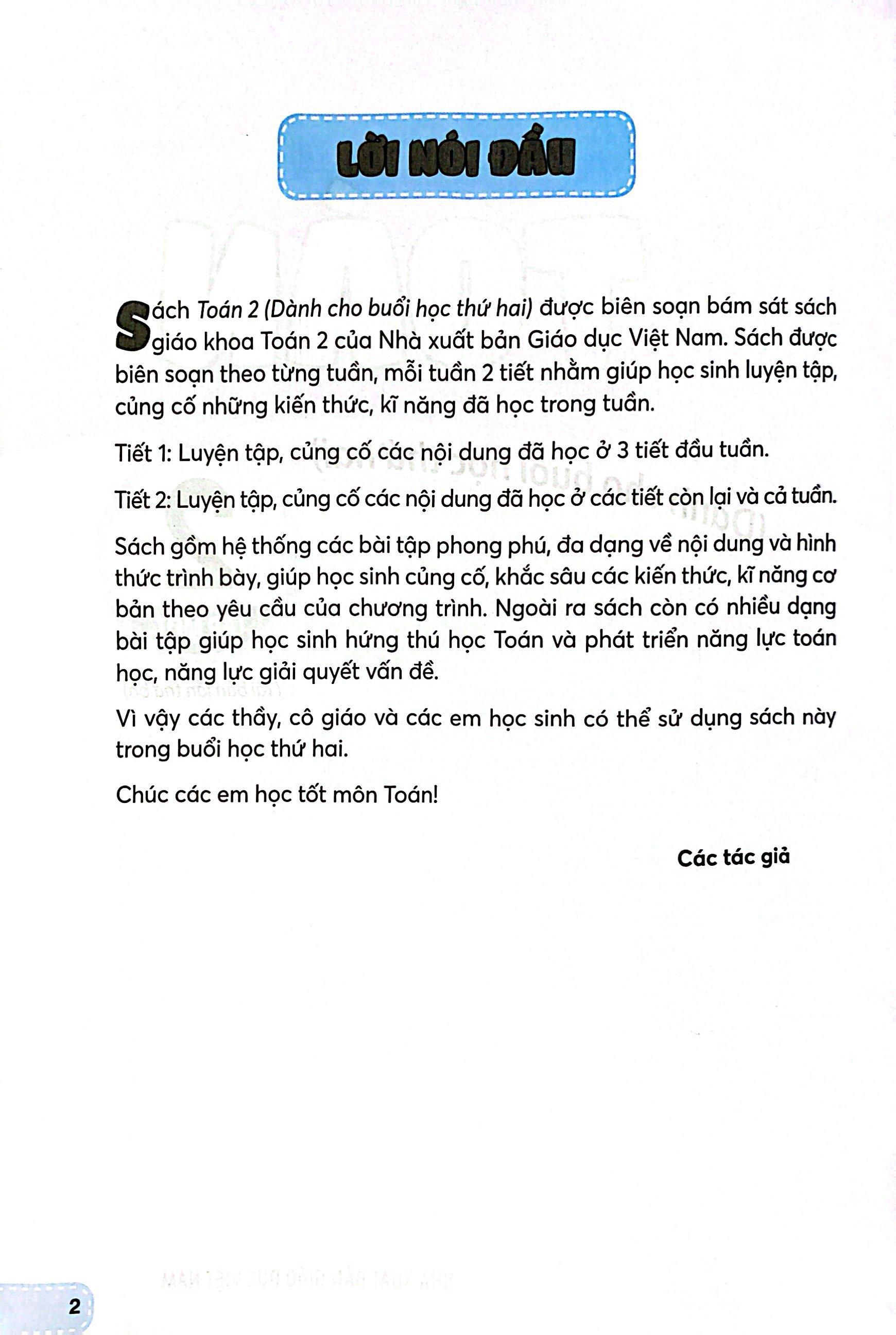 toán 2 - tập 1 (kết nối) (dành cho buổi học thứ hai)