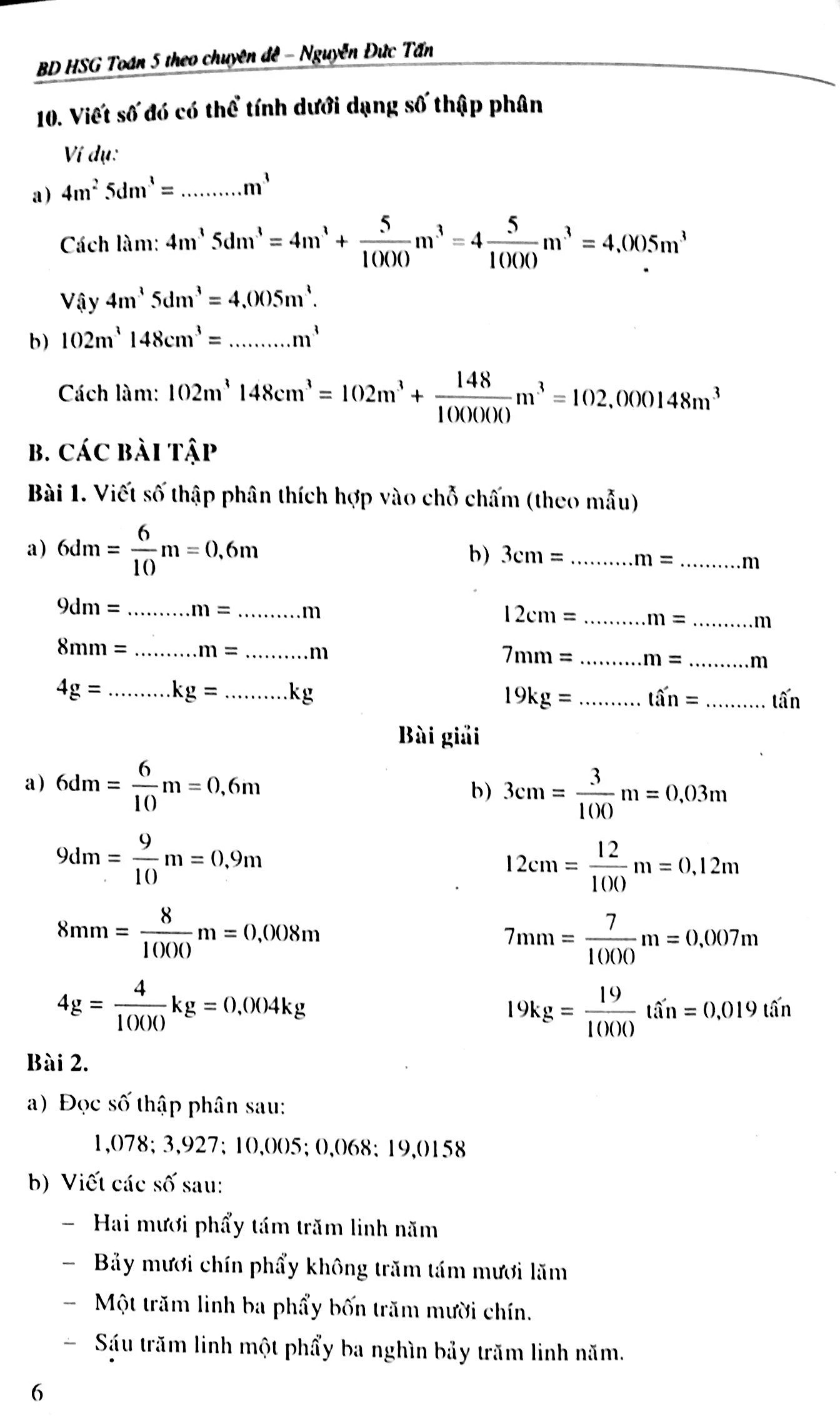 toán 5-bồi dưỡng học sinh giỏi theo chuyên đề (số thập phân - các phép tính về số thạp phân)