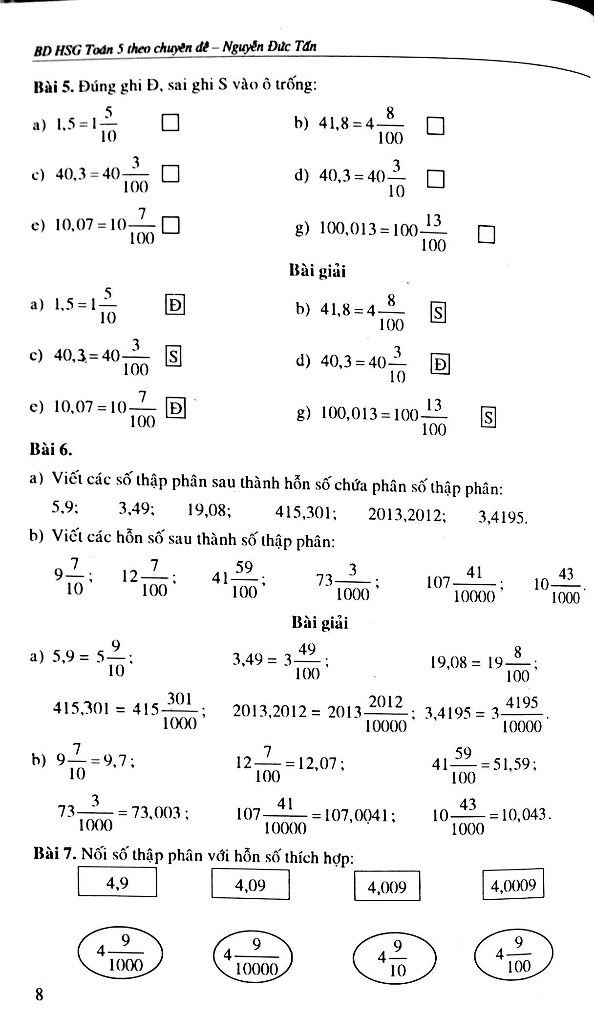 toán 5-bồi dưỡng học sinh giỏi theo chuyên đề (số thập phân - các phép tính về số thạp phân)