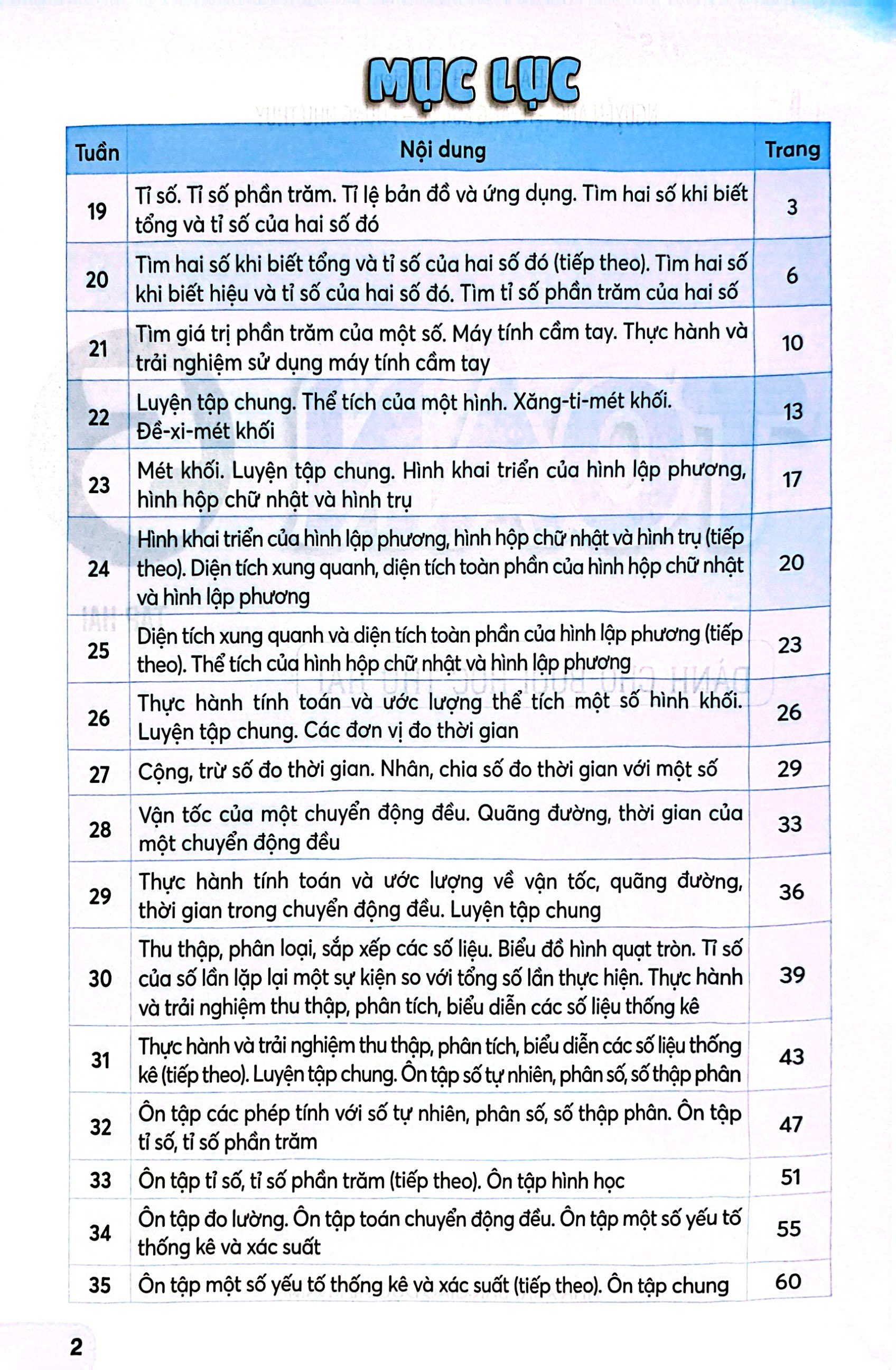 toán 5 - tập 2 (kết nối) (dành cho buổi học thứ hai)