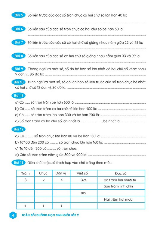 Toán Bồi Dưỡng Học Sinh Giỏi Lớp 2 (Tái Bản 2025)
