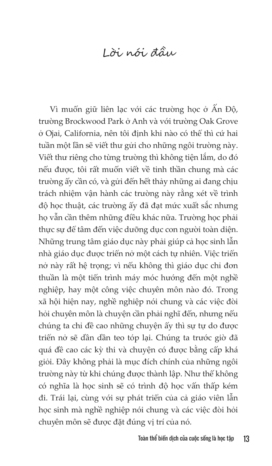 toàn thể biến dịch của cuộc sống là học tập