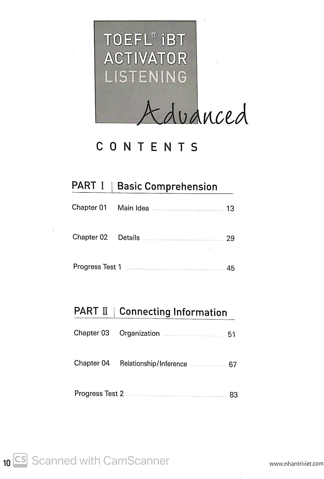 toefl ibt activator listening advanced (kèm cd)