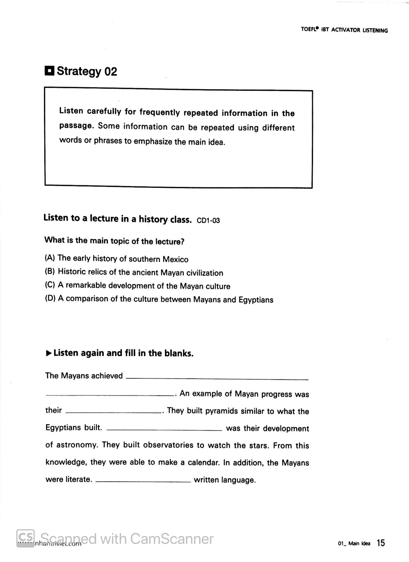 toefl ibt activator listening advanced (kèm cd)