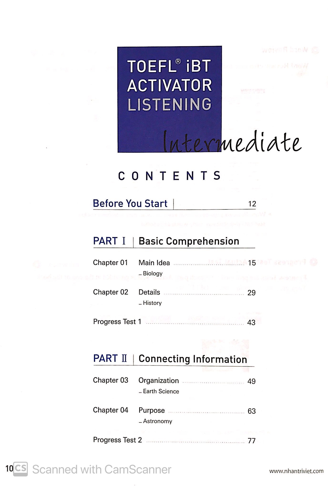 toefl ibt activator listening intermediate (kèm cd)
