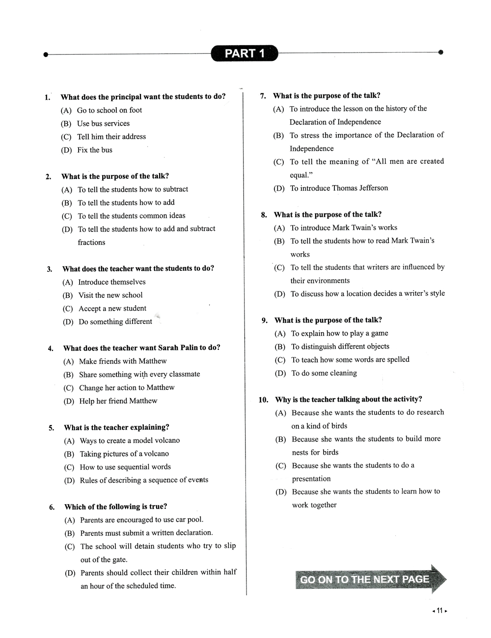 toefl junior - 10 practice tests (kèm cd)