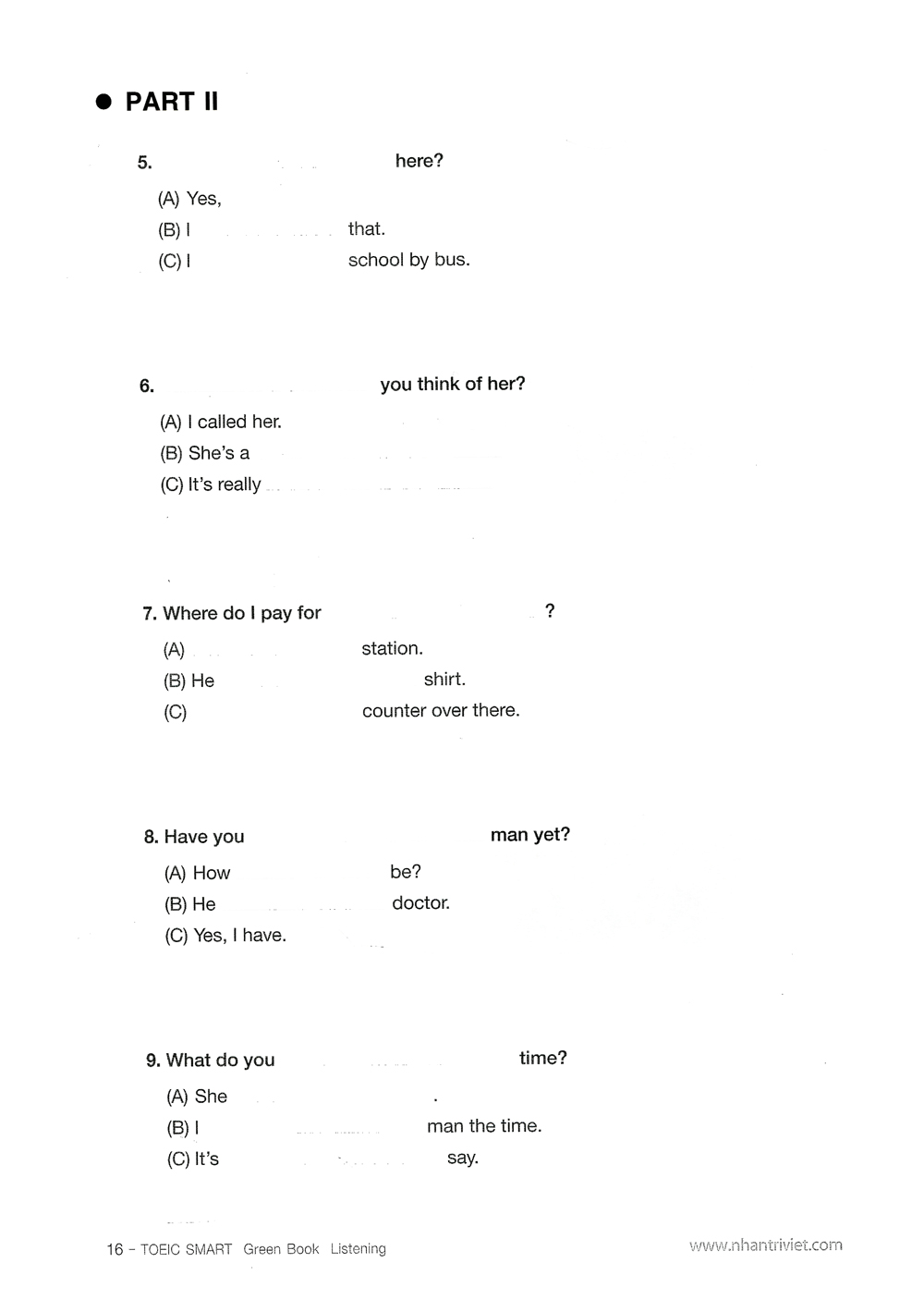 toeic smart: green book - listening (tái bản 2018)
