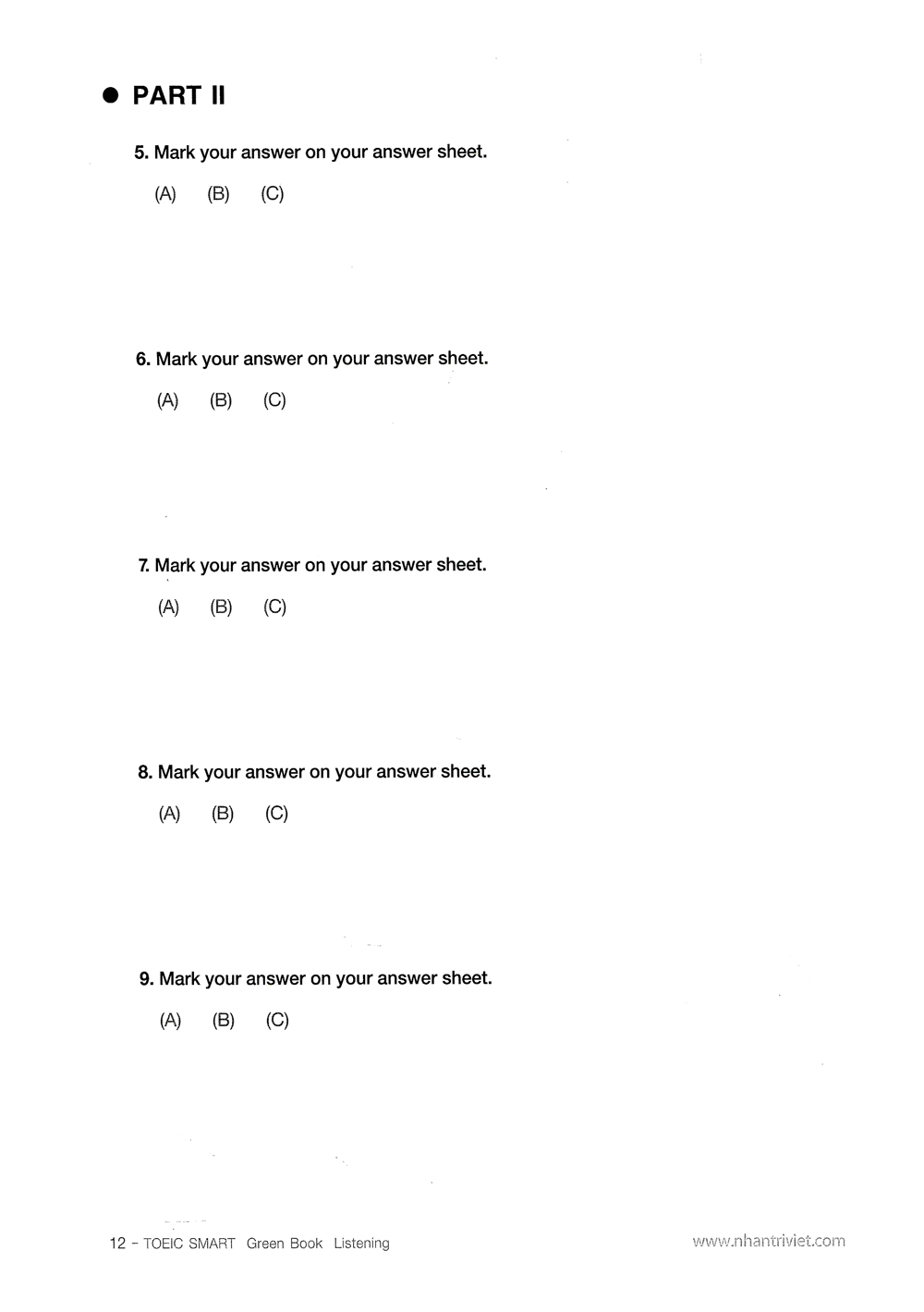 toeic smart: green book - listening (tái bản 2018)