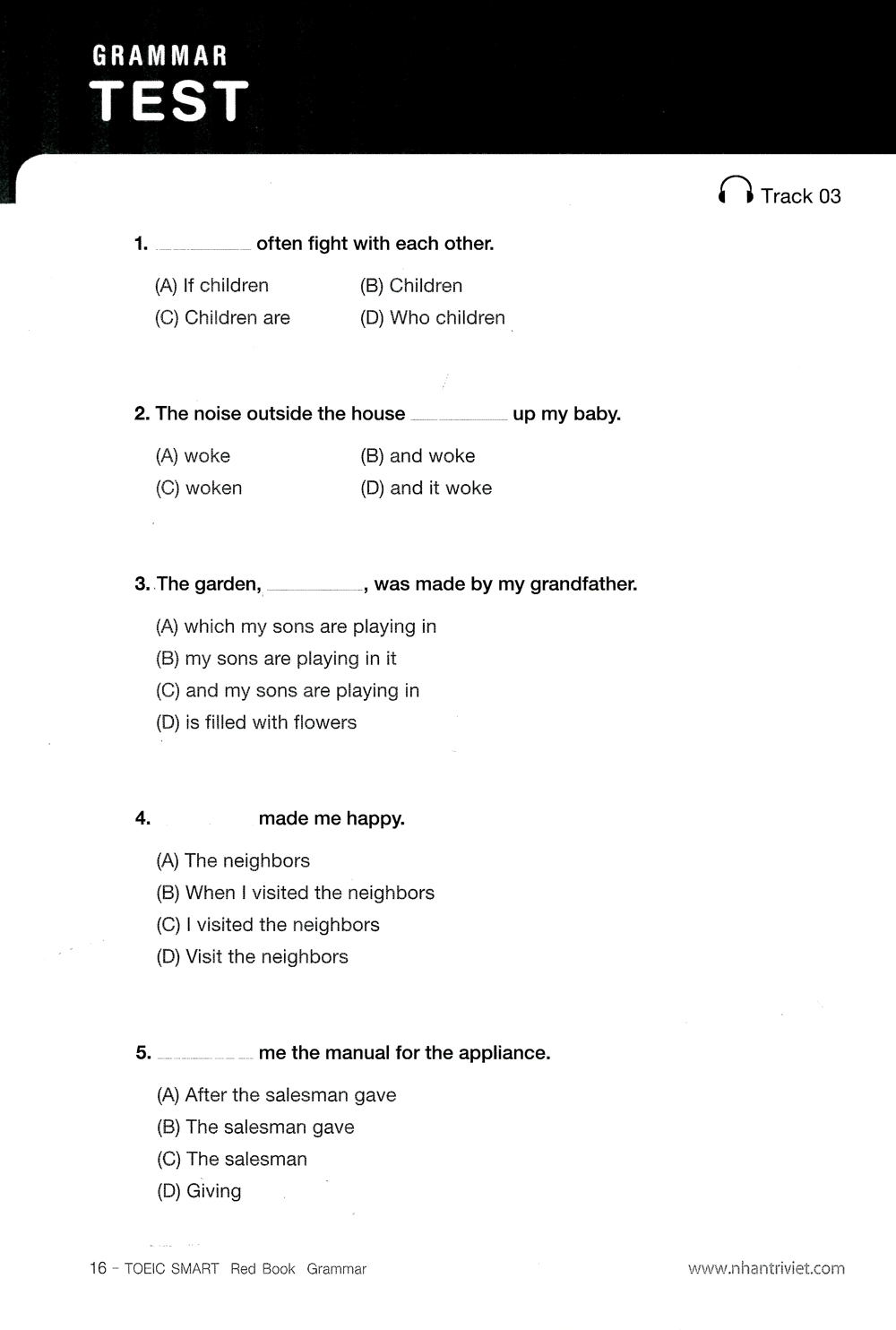 toeic smart - red book grammar (kèm cd)