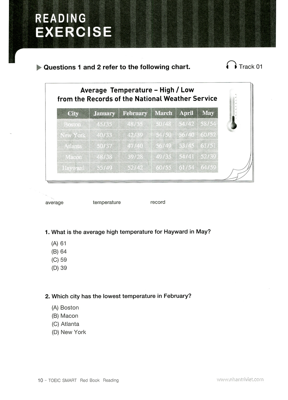 toeic smart - red book reading (kèm cd)