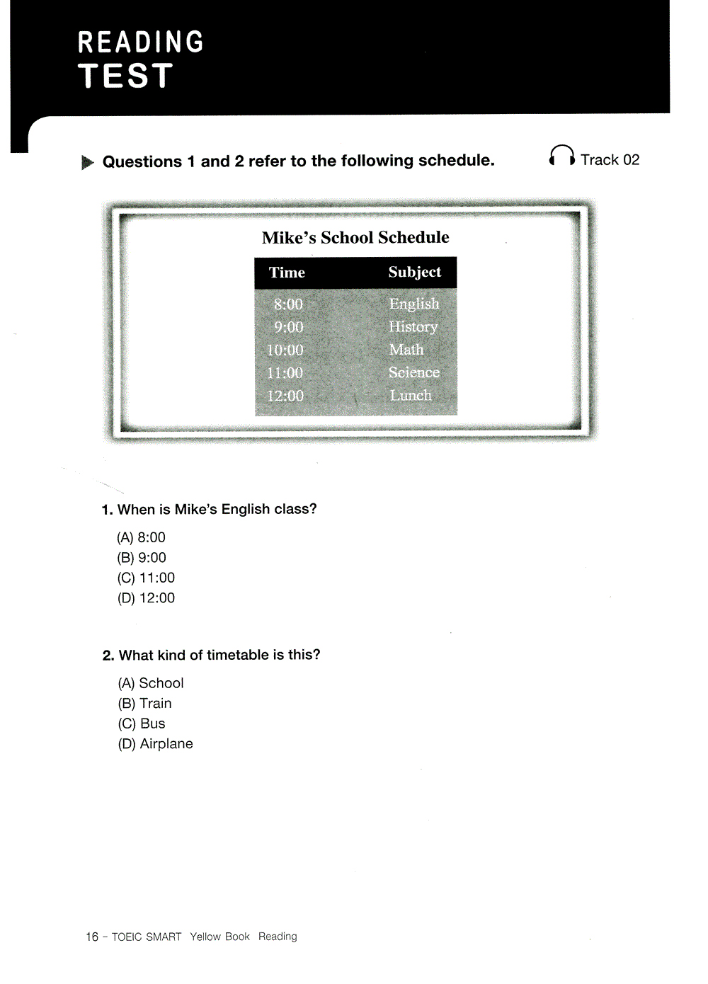 toeic smart - yellow book reading (kèm cd)