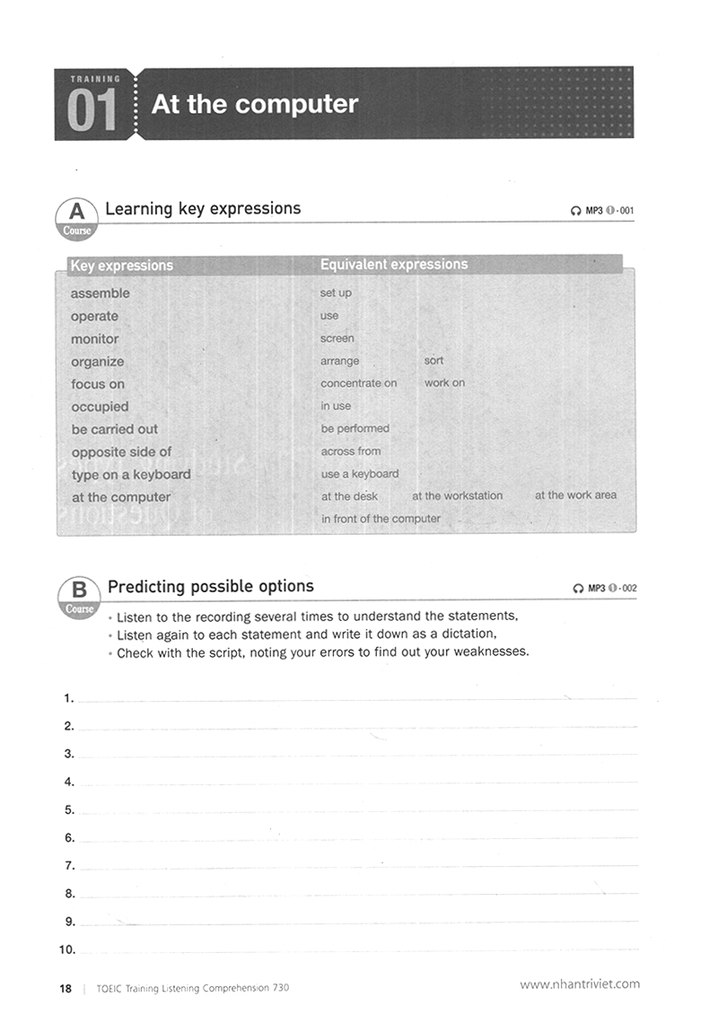 toeic training listening 730