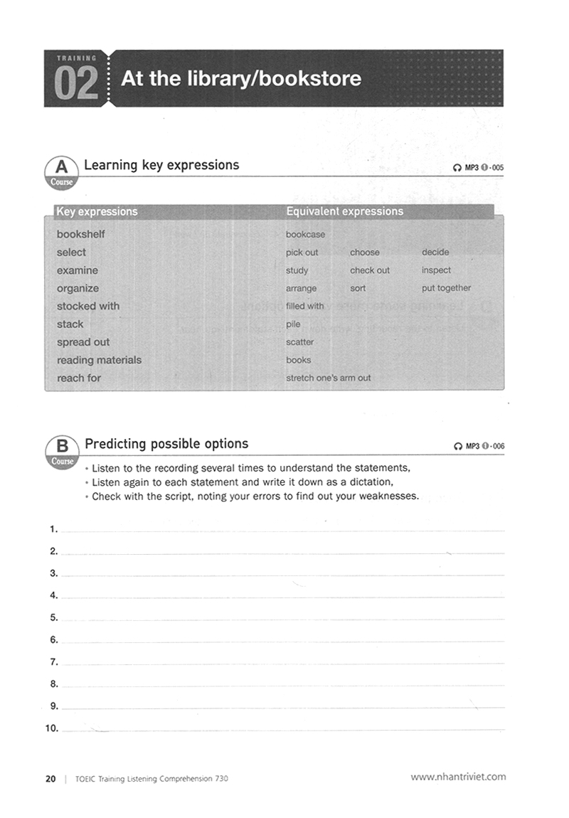 toeic training listening 730