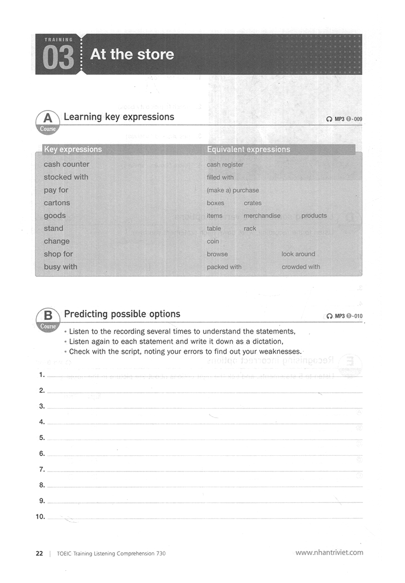 toeic training listening 730