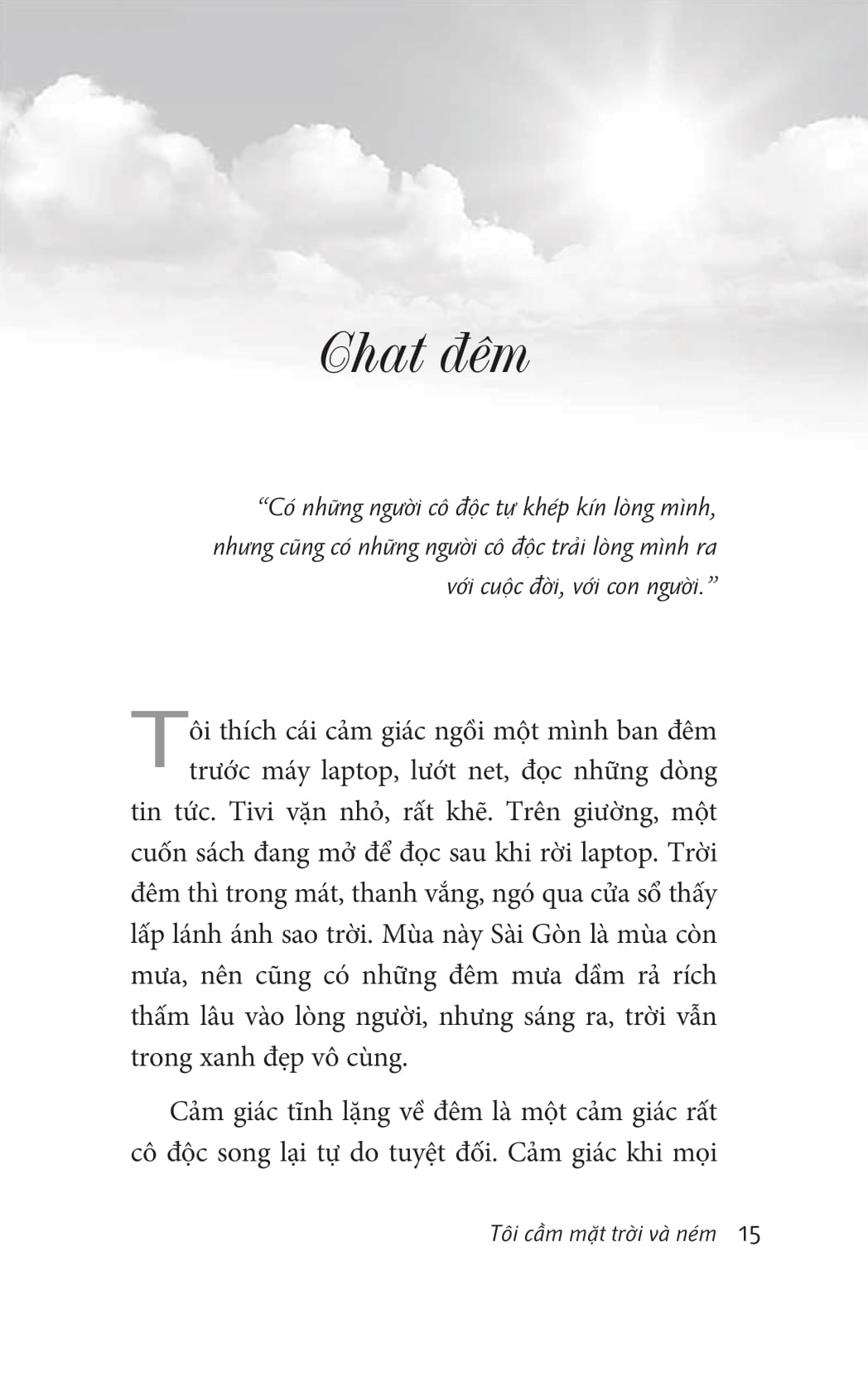 tôi cầm mặt trời và ném