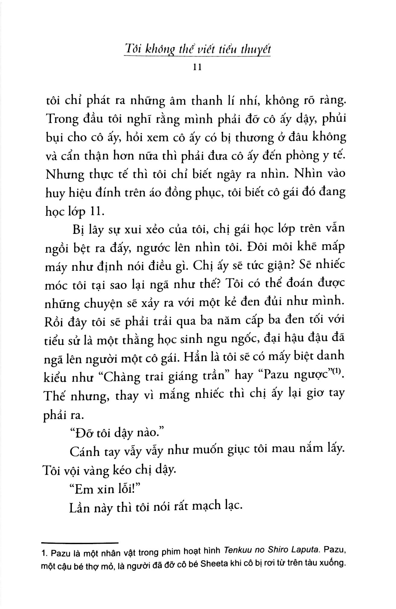 tôi không thể viết tiểu thuyết