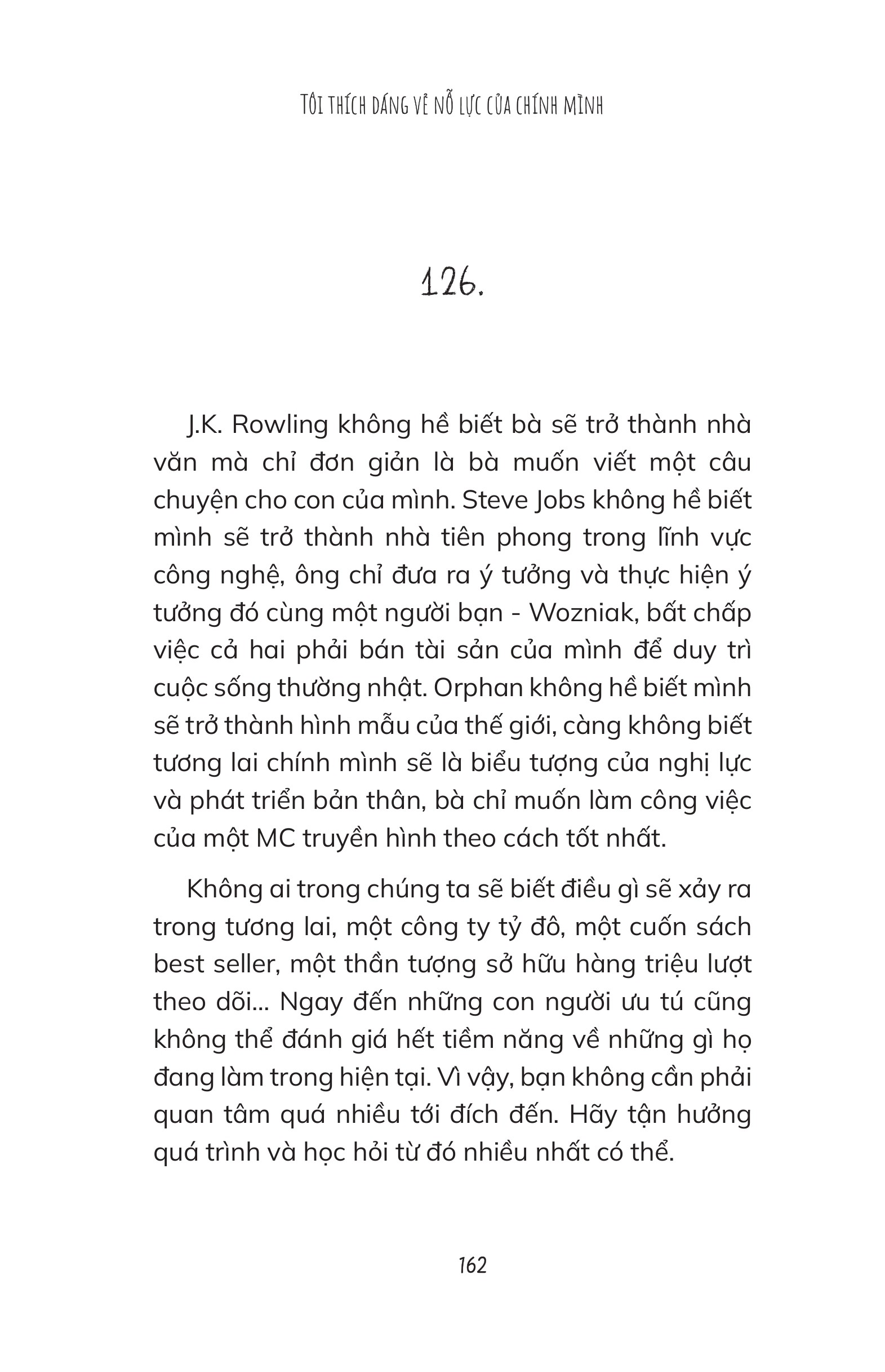 tôi thích dáng vẻ nỗ lực của chính mình