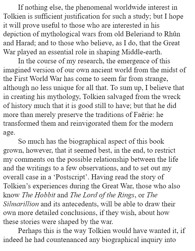 tolkien and the great war: the threshold of middle-earth