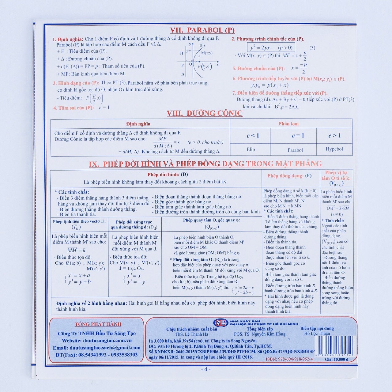 tóm tắt kiến thức hình học 10-11-12