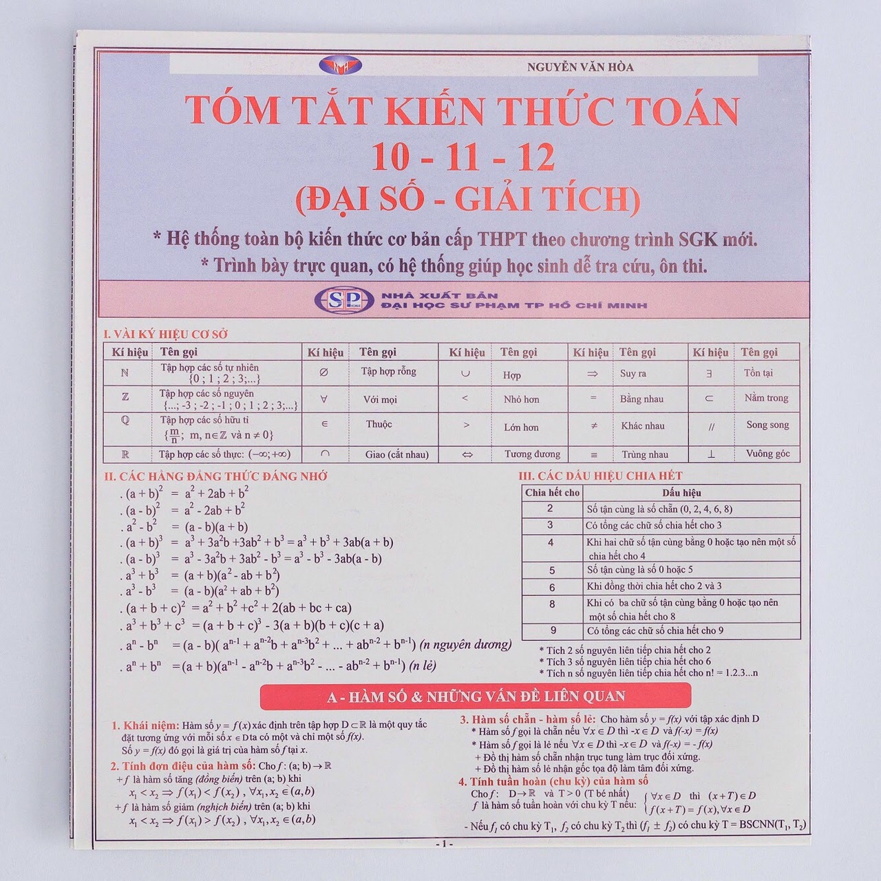 tóm tắt kiến thức toán 10-11-12 - đại số - giải tích