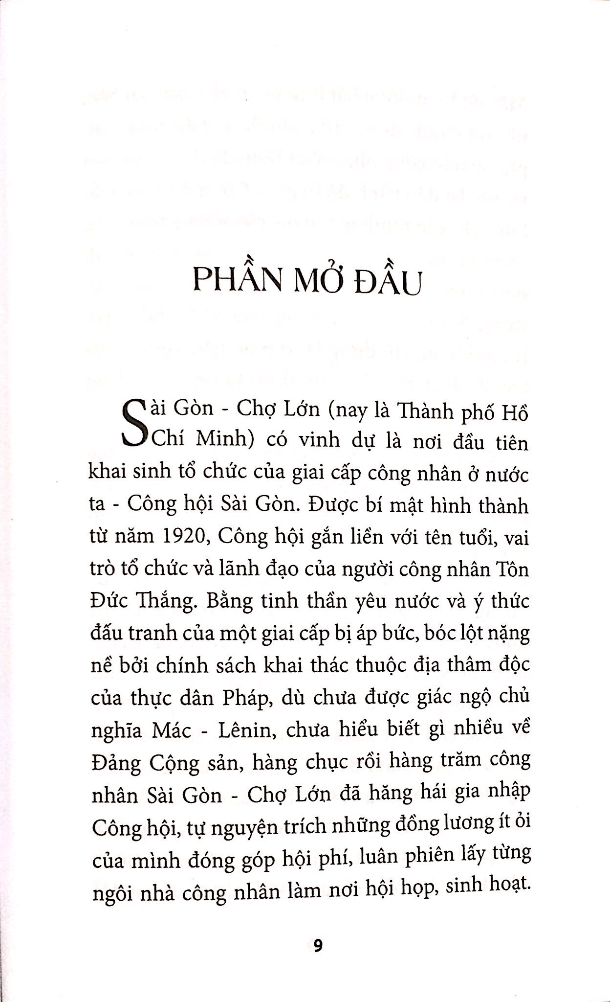 tôn đức thắng với phong trào công nhân sài gòn đầu thế kỷ xx đến năm 1930