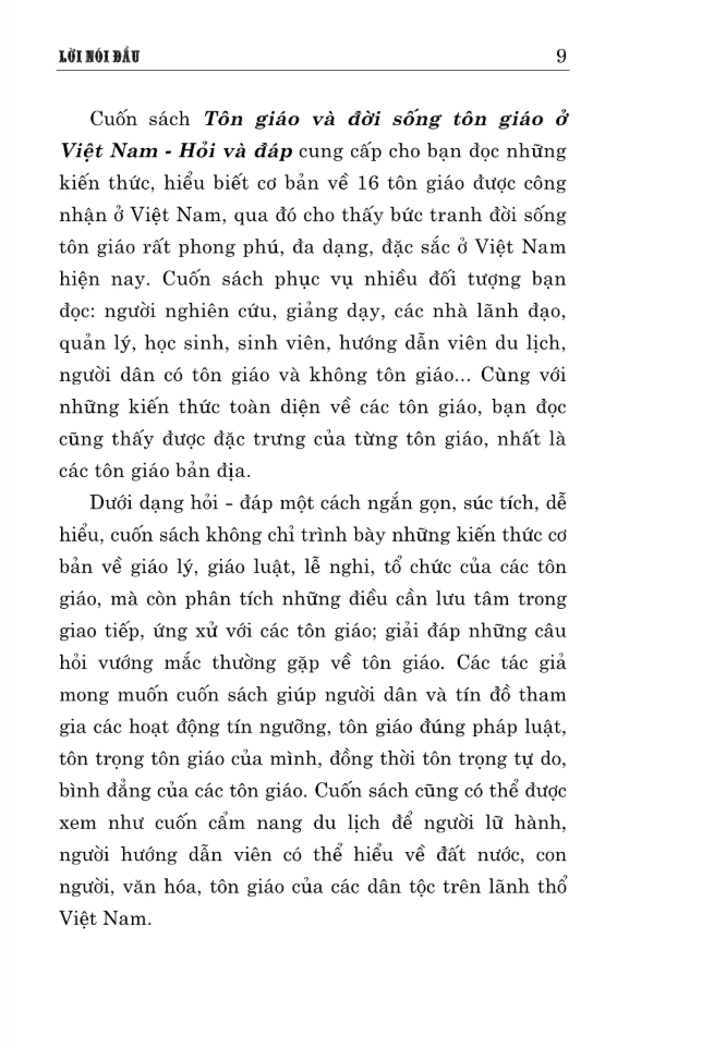 tôn giáo và đời sống tôn giáo ở việt nam - hỏi và đáp