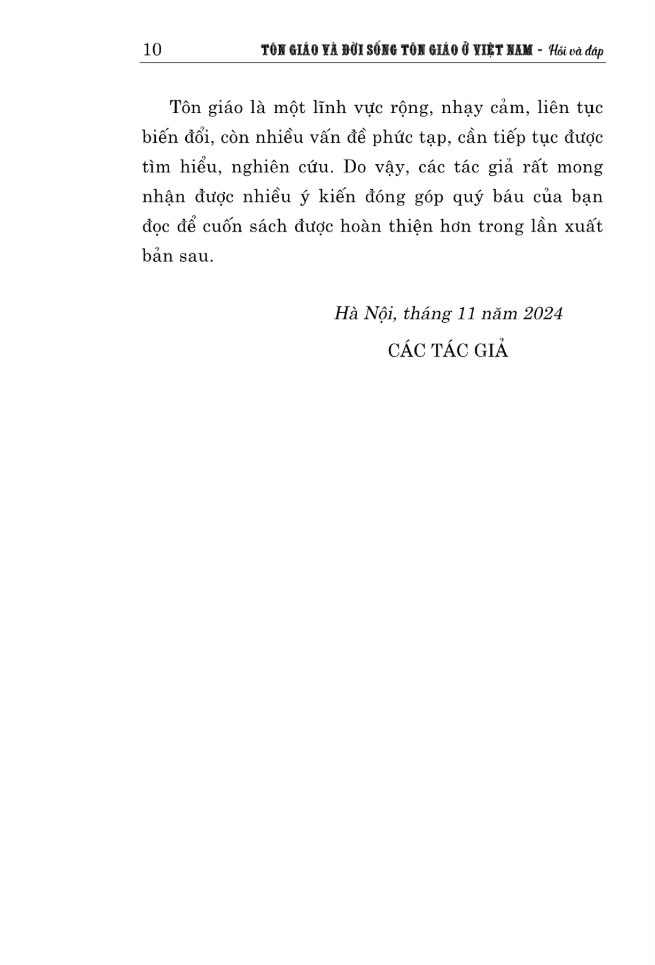 tôn giáo và đời sống tôn giáo ở việt nam - hỏi và đáp