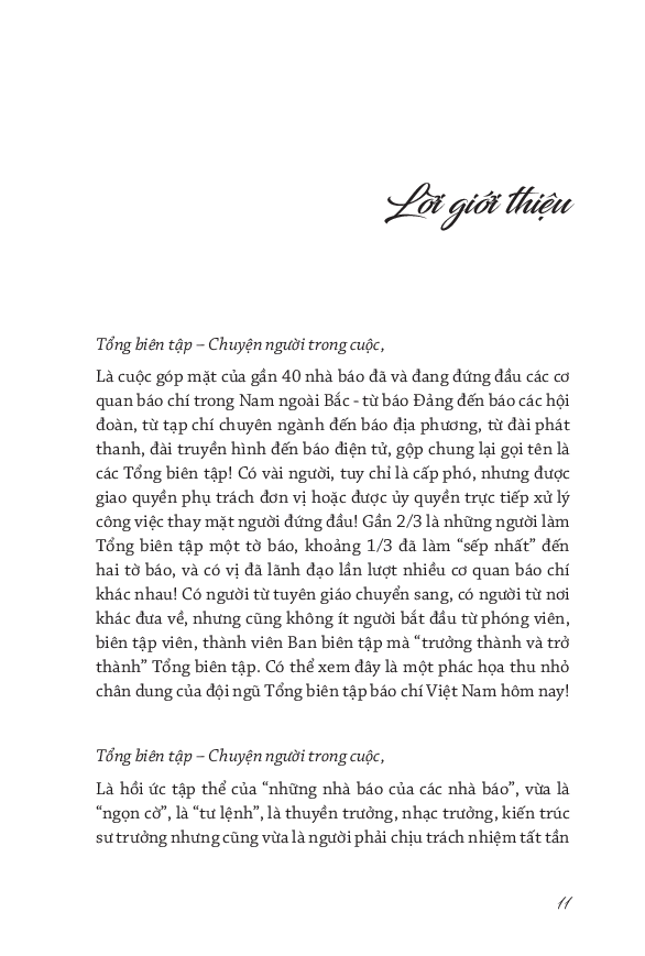 tổng biên tập - chuyện người trong cuộc