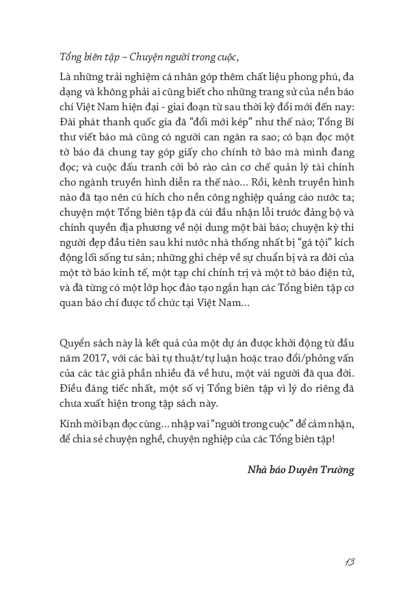 tổng biên tập - chuyện người trong cuộc