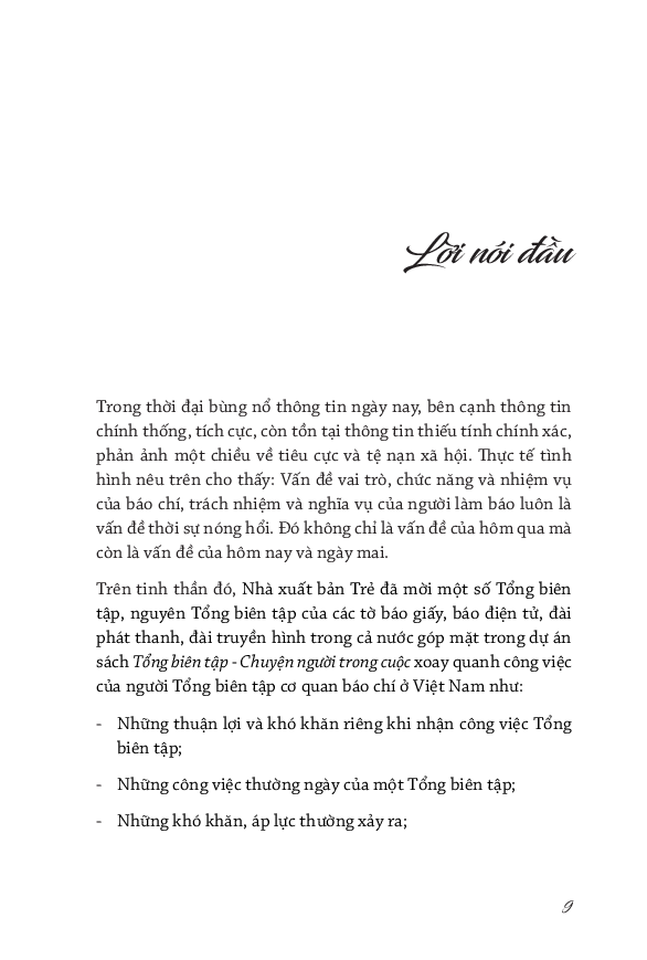 tổng biên tập - chuyện người trong cuộc