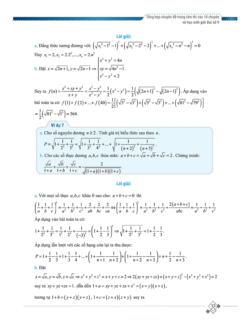 tổng hợp chuyên đề trọng tâm thi vào 10 chuyên và học sinh giỏi - đại số 9