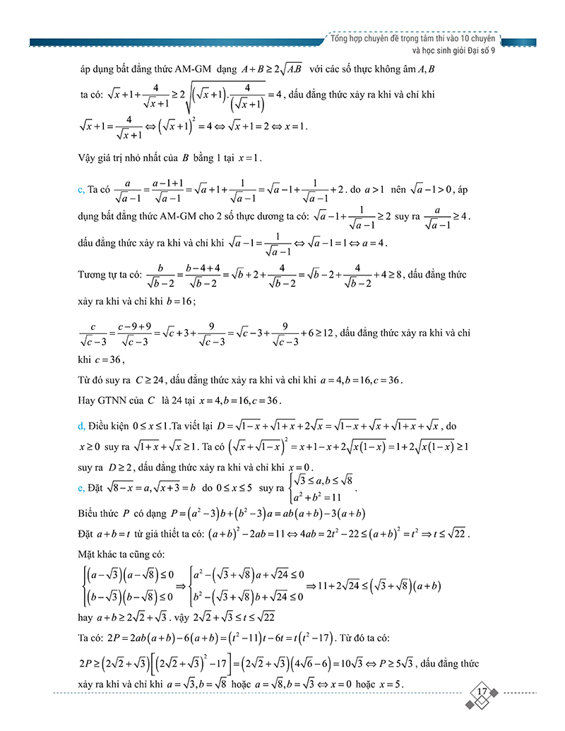 tổng hợp chuyên đề trọng tâm thi vào 10 chuyên và học sinh giỏi - đại số 9